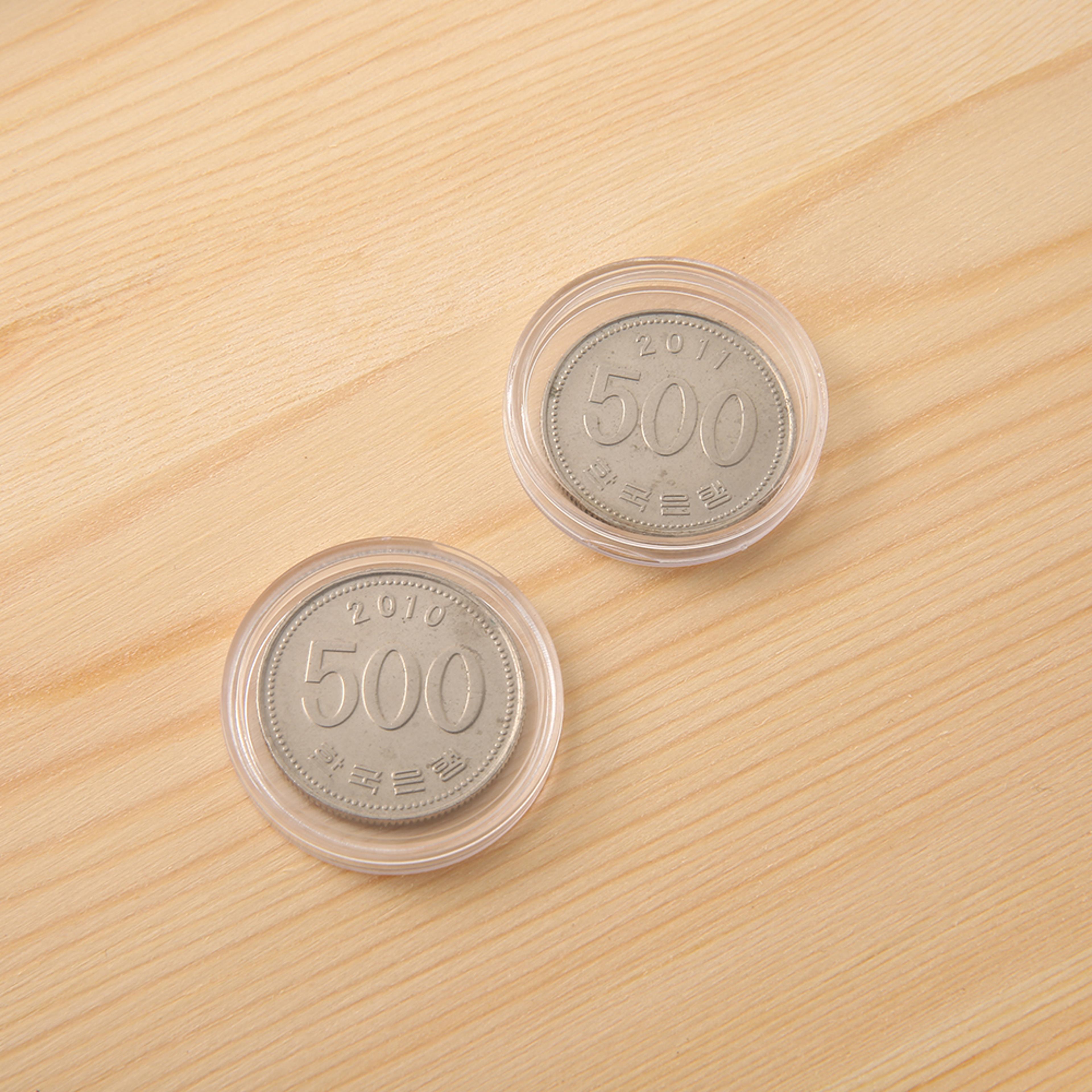Clear Coin Capsule Universal Coin Storage Box With Adjustment Pad Adjustable Wooden Commemorative C 4