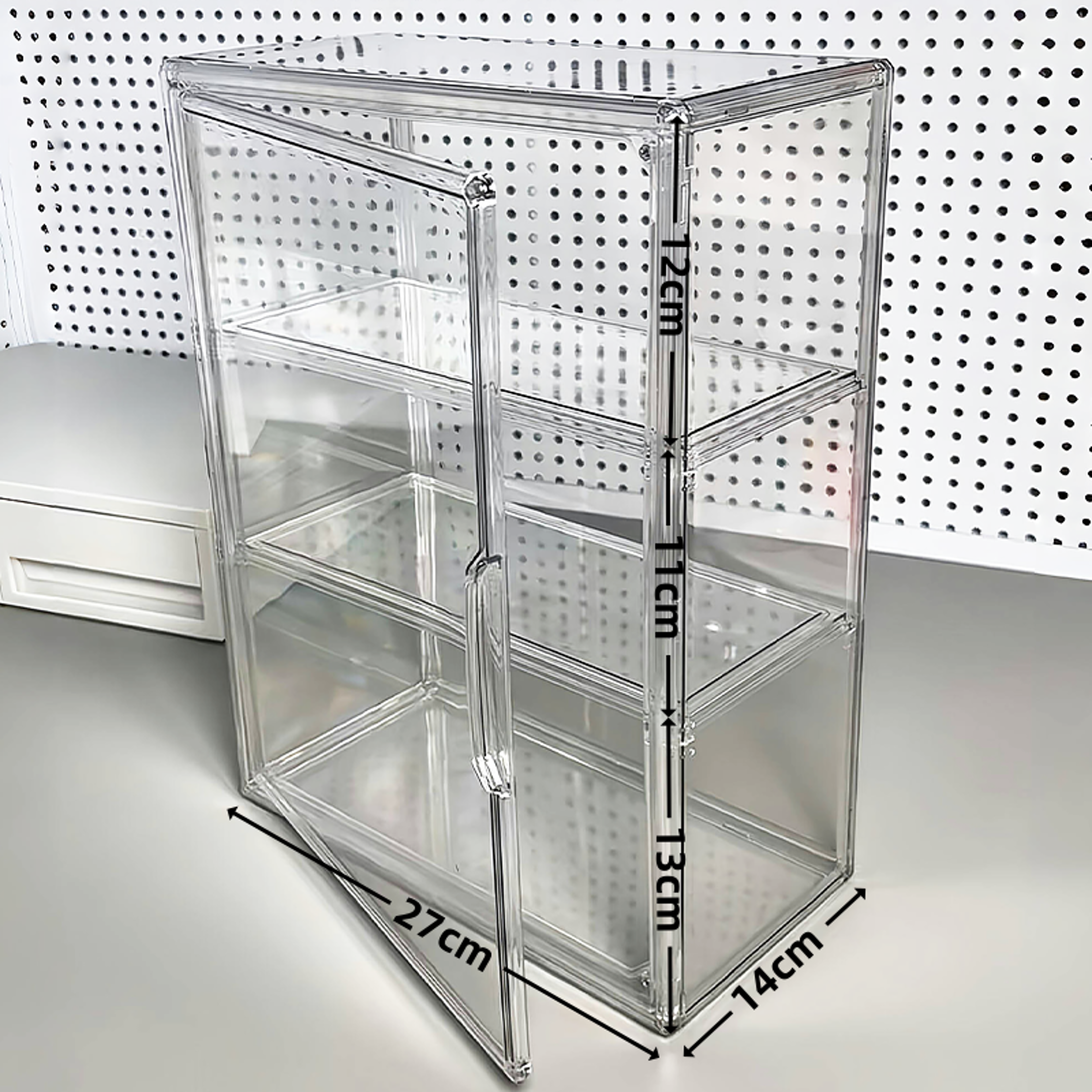 Acrylic Figures Desktop Storage Box Organizer Clear Plastic Doll Storage Display Large Capacity Dus 8