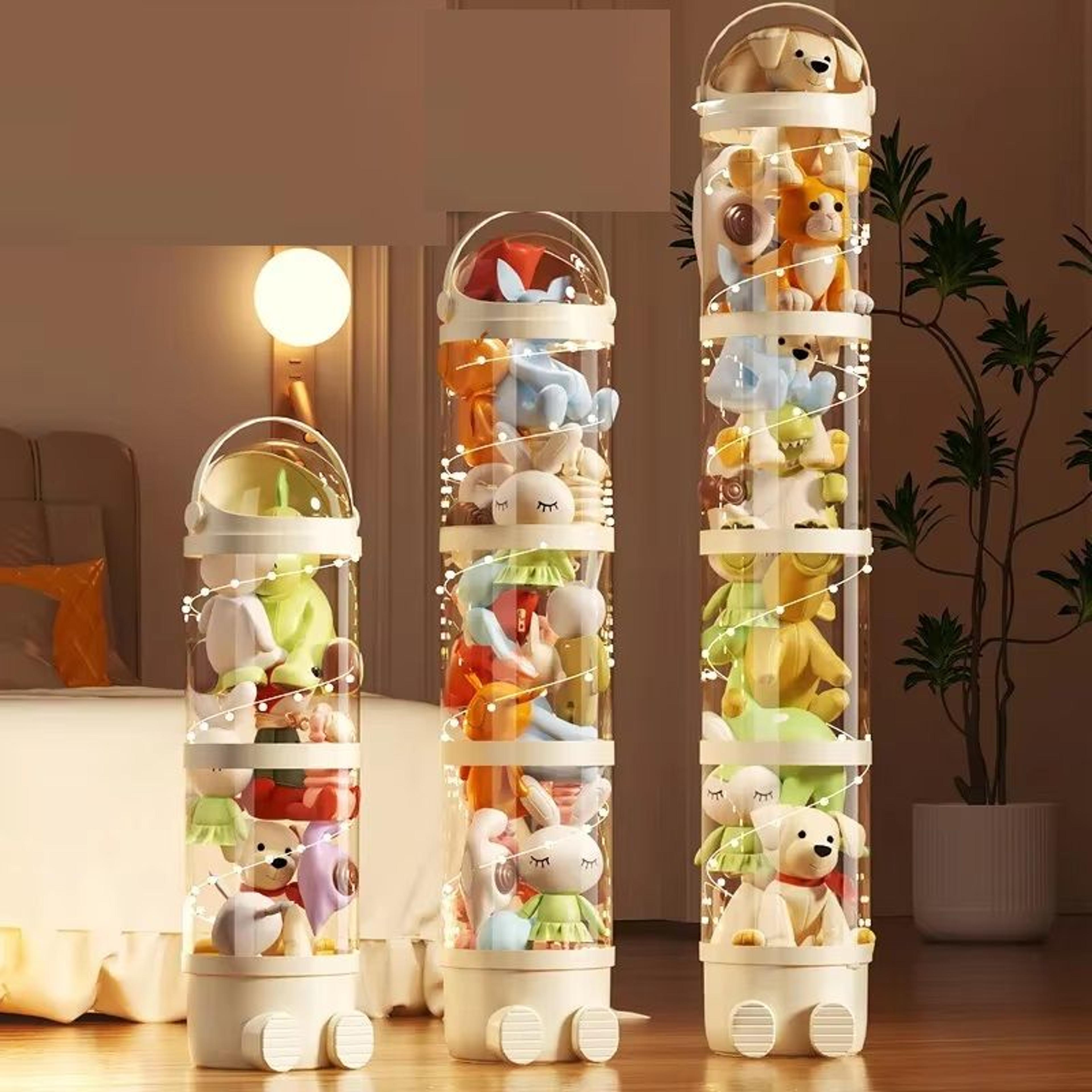 Doll Storage Box For Toys Organization Plush Toy Storage Tube Transparent Plastic Stuffed Storage B 0