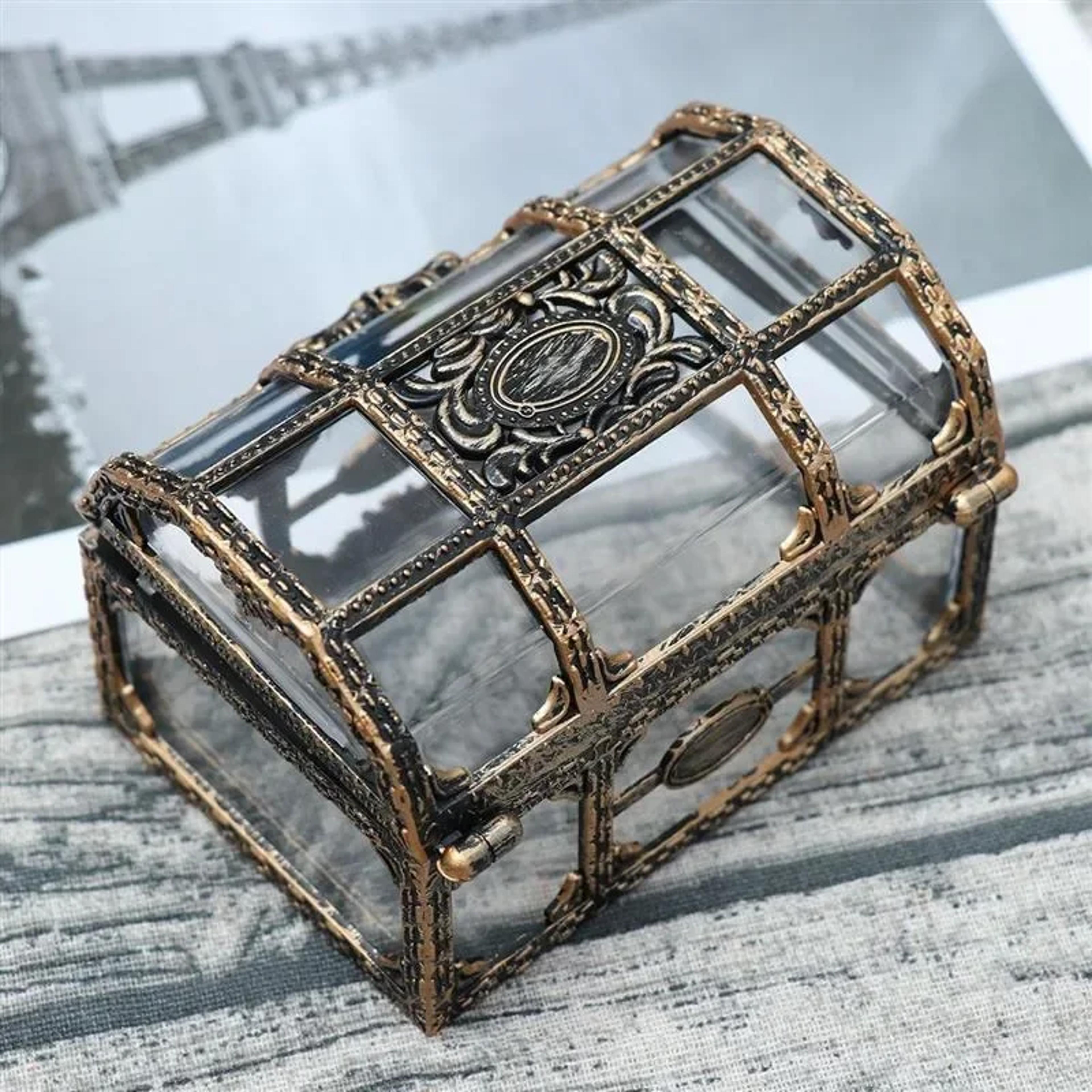 Plastic Transparent Pirate Treasure Box Crystal Gem Jewelry Box Storage Organizer Chest Treasure Fo 1