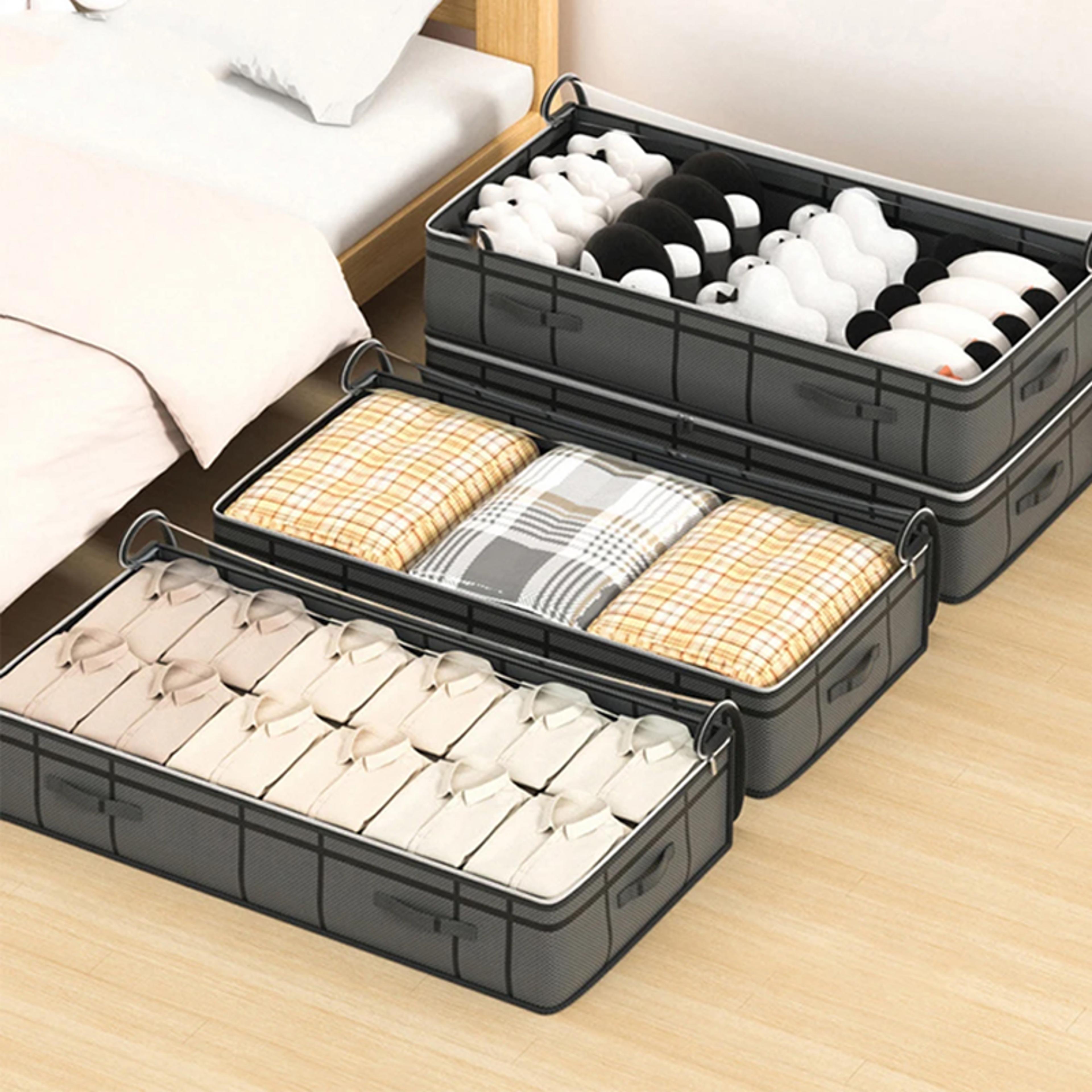 Foldable NonWoven Bed Bottom Storage Bag Large Capacity Clothing  Blanket Storage Bag Tidy Bedroom