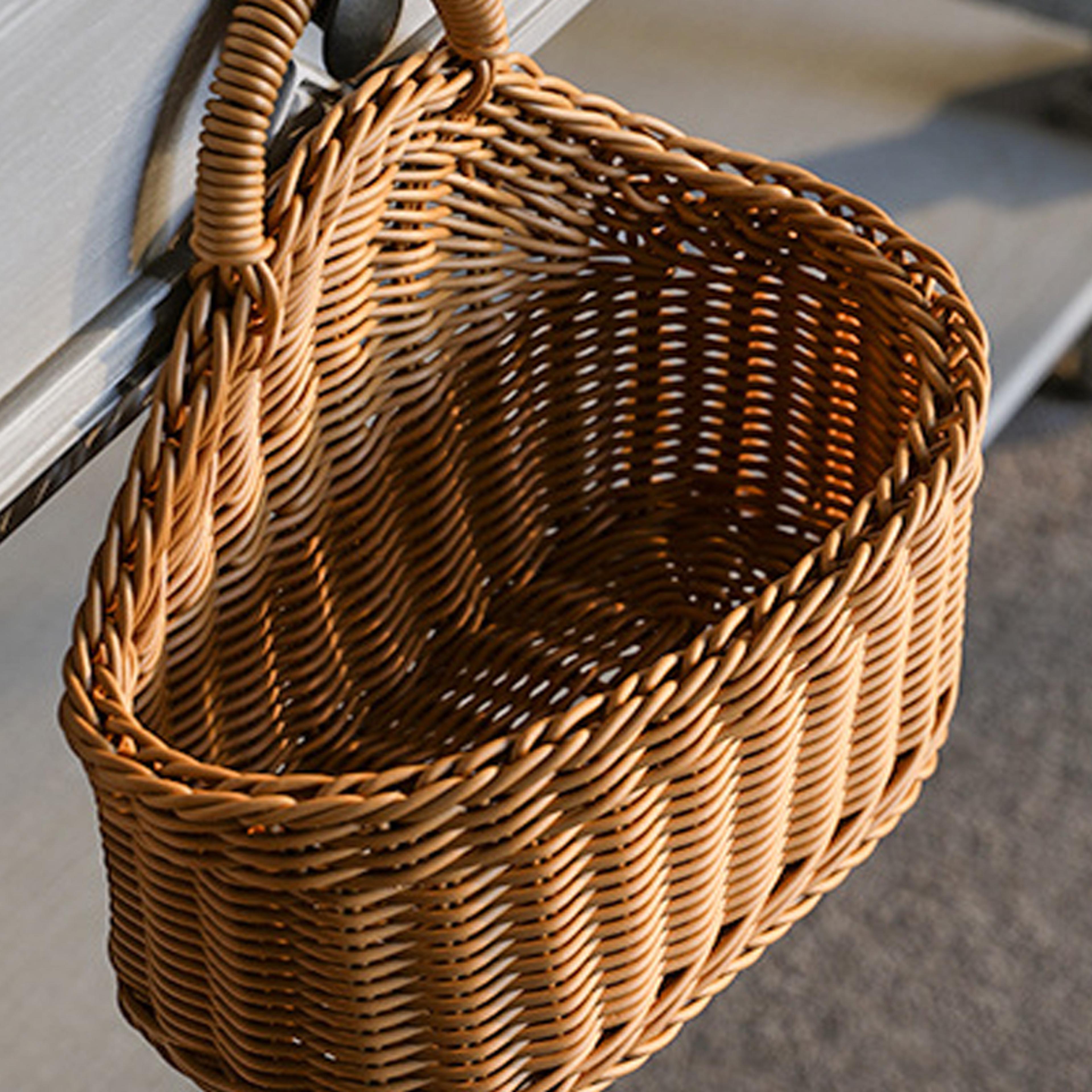 Wall Mounted Vegetable And Fruit Basket Simulated Rattan Hanging Basket Home Decoration Plastic Wal 1