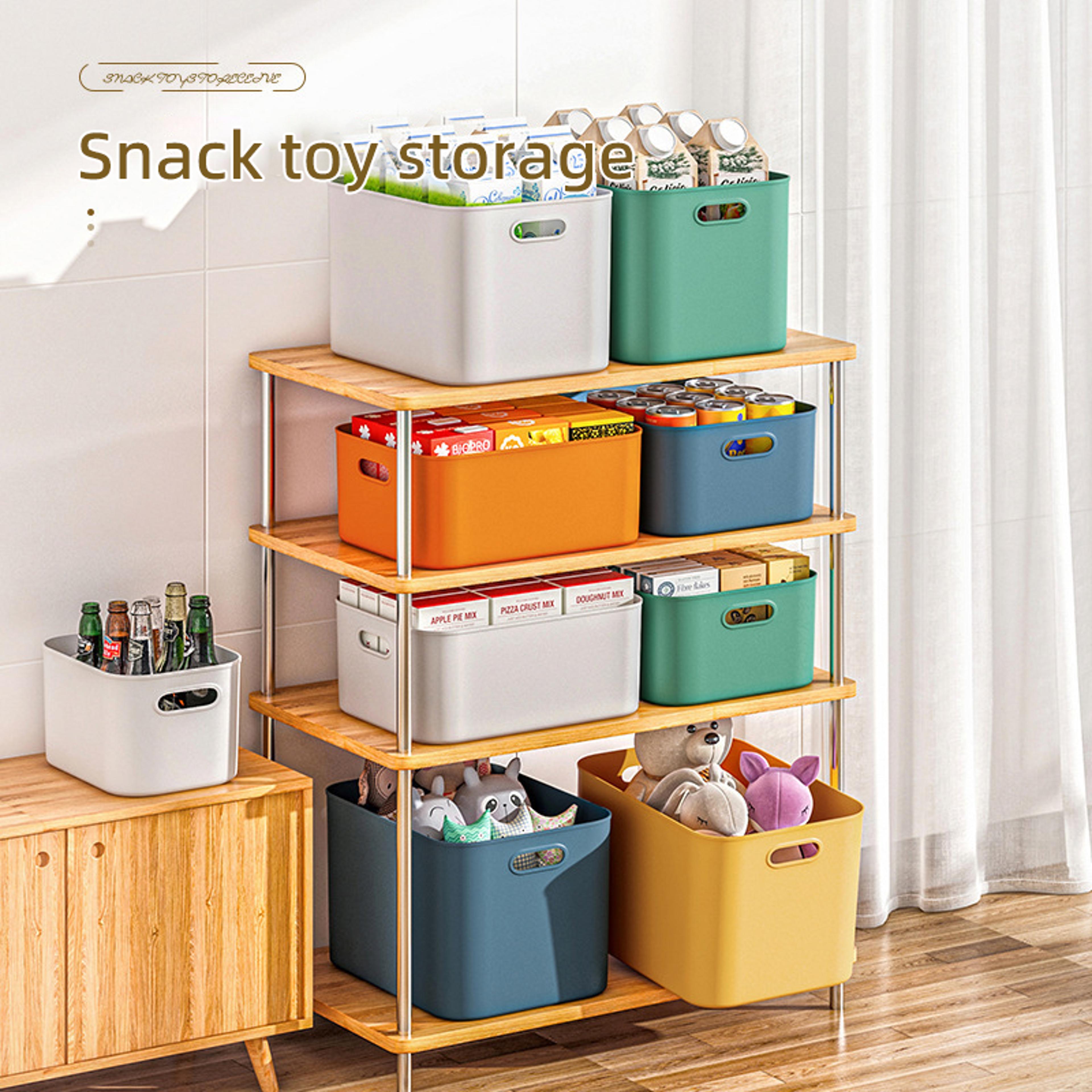 Plastic Storage Box Jewelry Lipstick Organizer Toy Underwear Stackable Baskets Colorful Desktop Sna