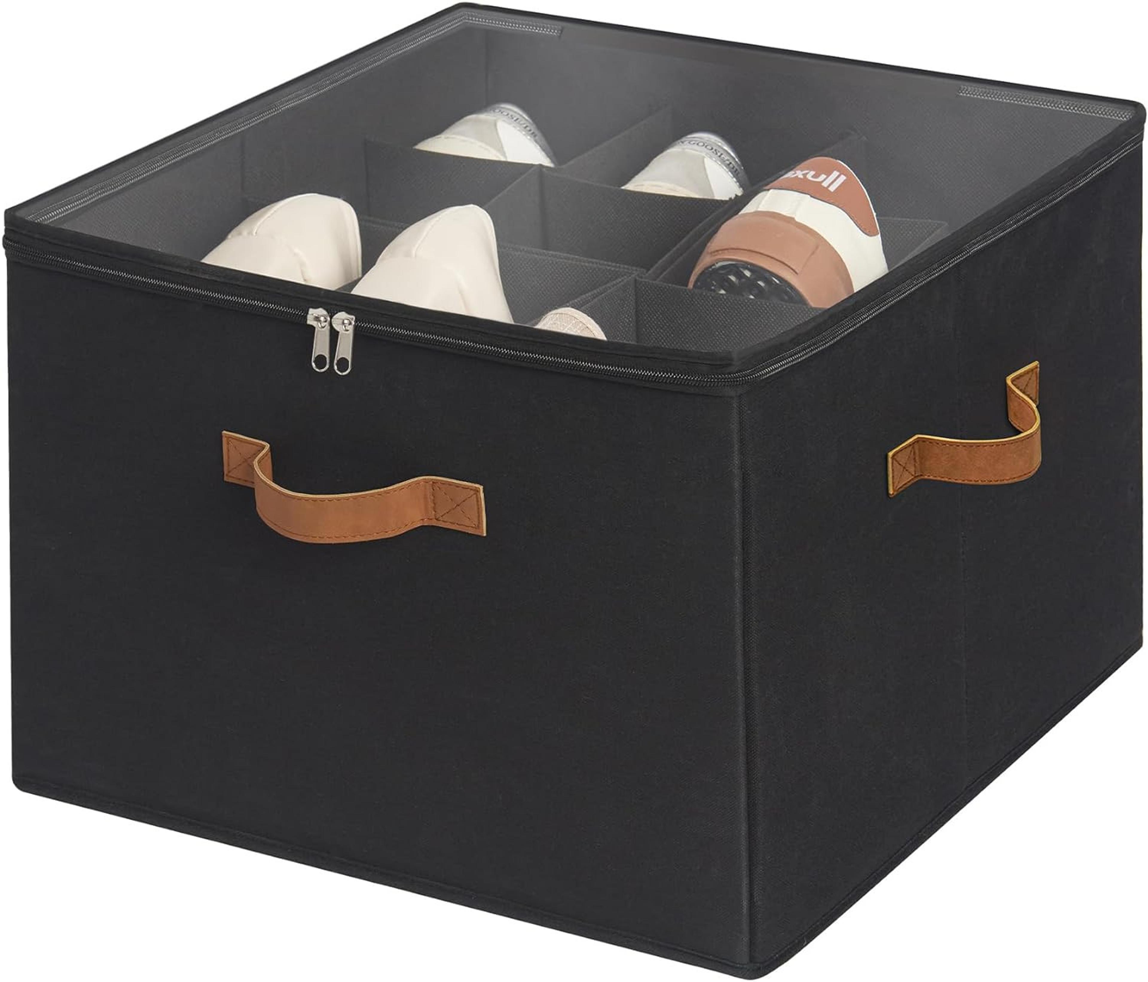 Shoe Organizer With Adjustable Dividers Fabric Shoe Hanger With Cover Shoe Storage Drawer Box Conta