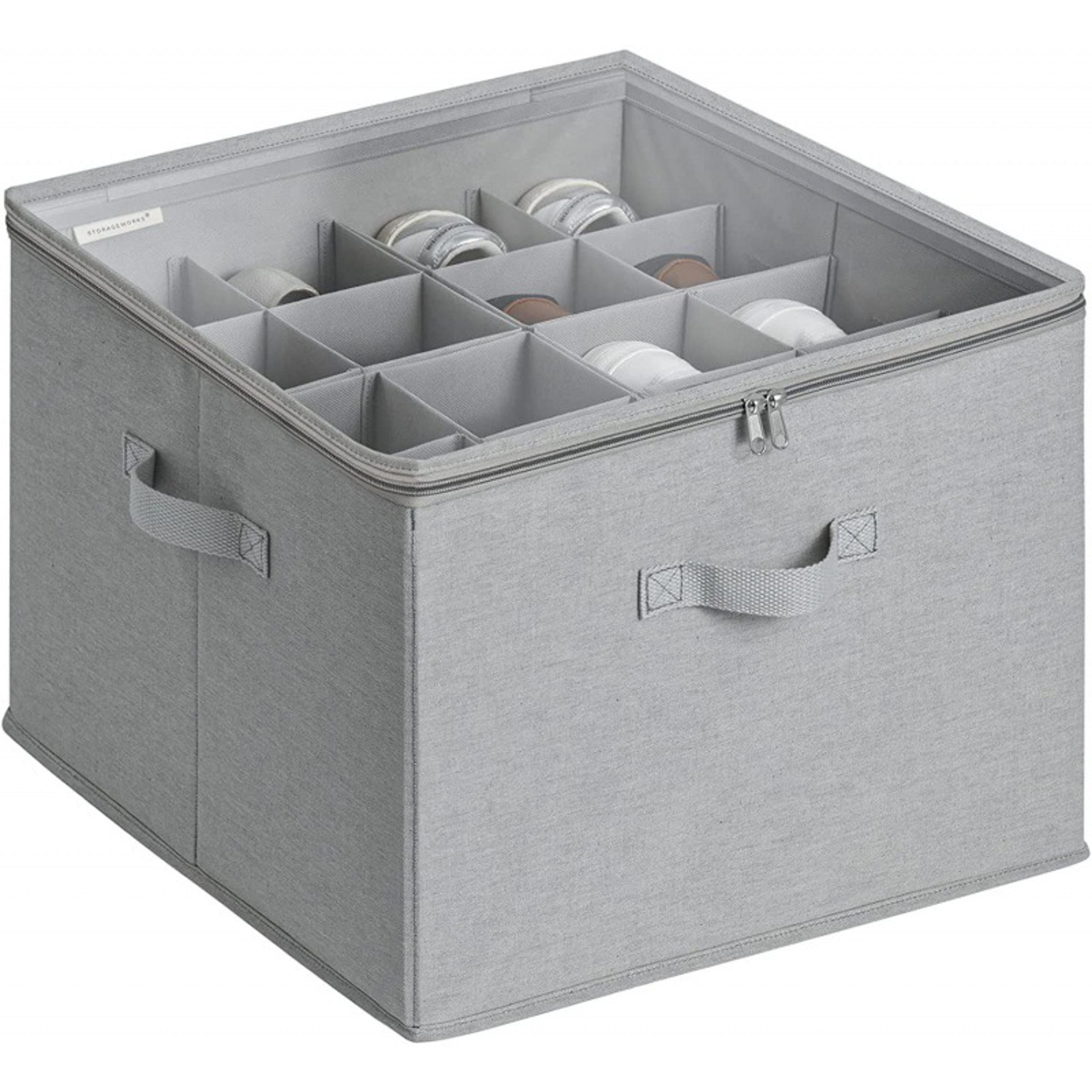 Shoe Organizer With Adjustable Dividers Fabric Shoe Hanger With Cover Shoe Storage Drawer Box Conta