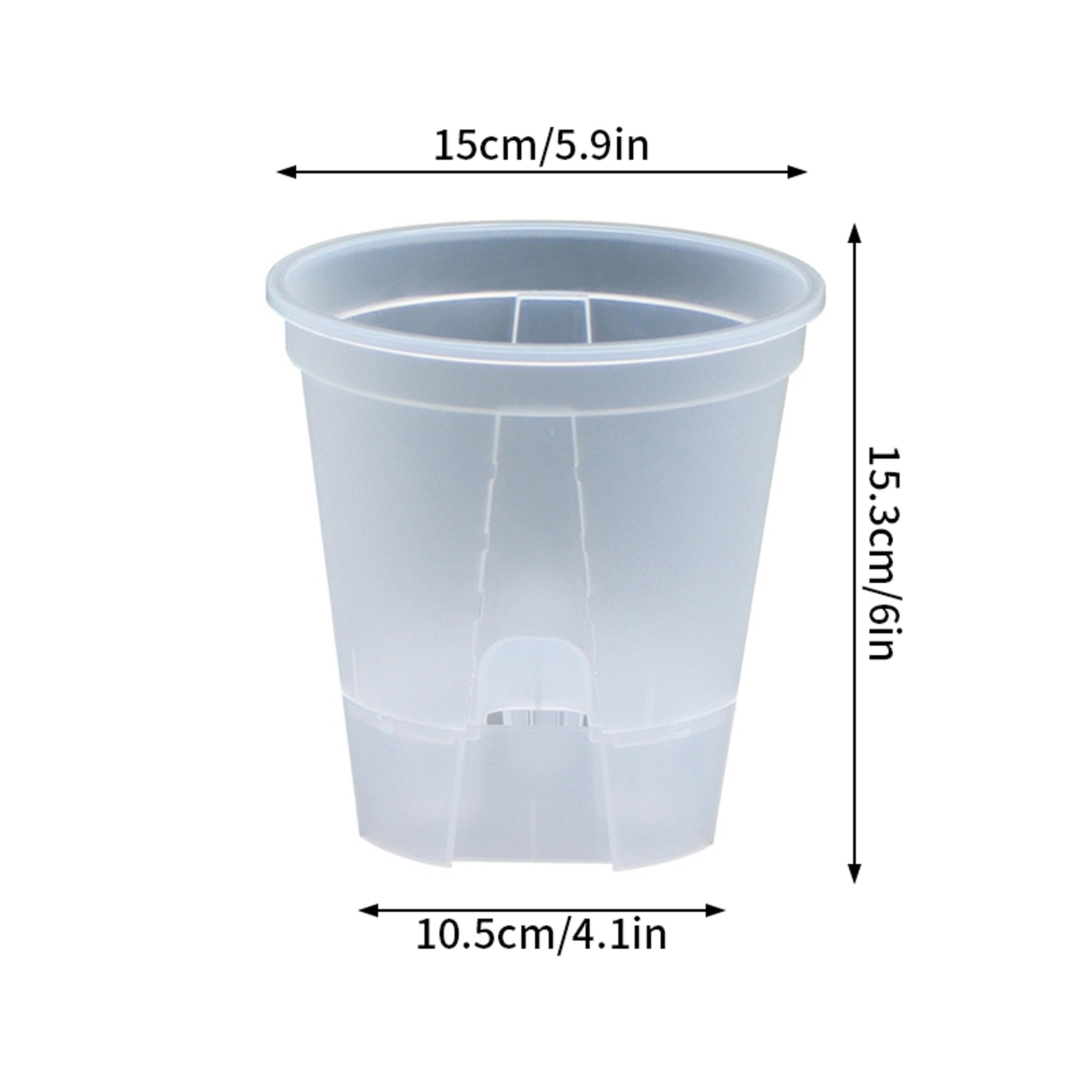 Transparent Self Watering Plant Pots Plastic Flowerpot Planter With Drainage Holes For Indoor And O 13