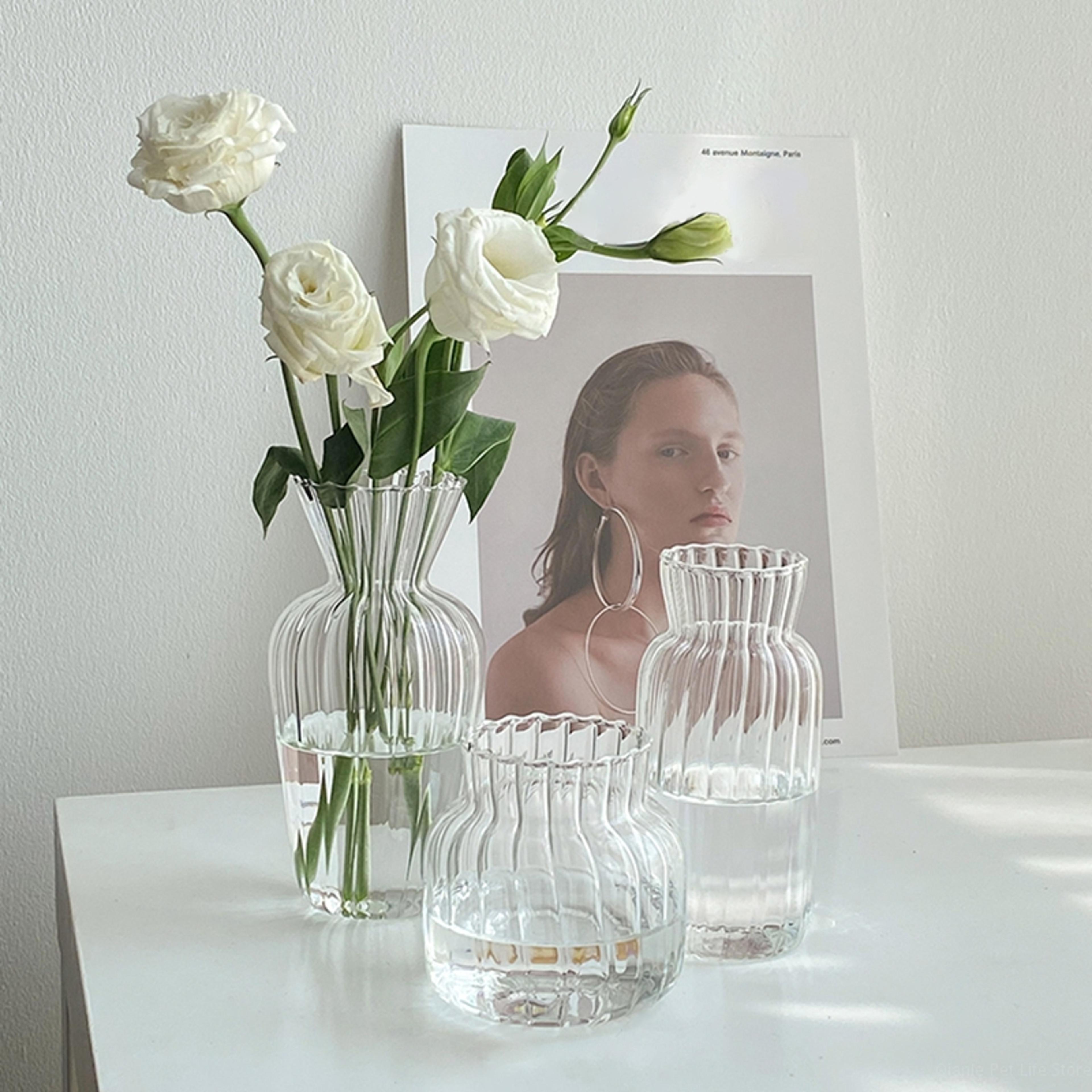 vintage flower vase, mini glass vase for wedding party, transparent hydroponics plant flower vases, desktop ornaments