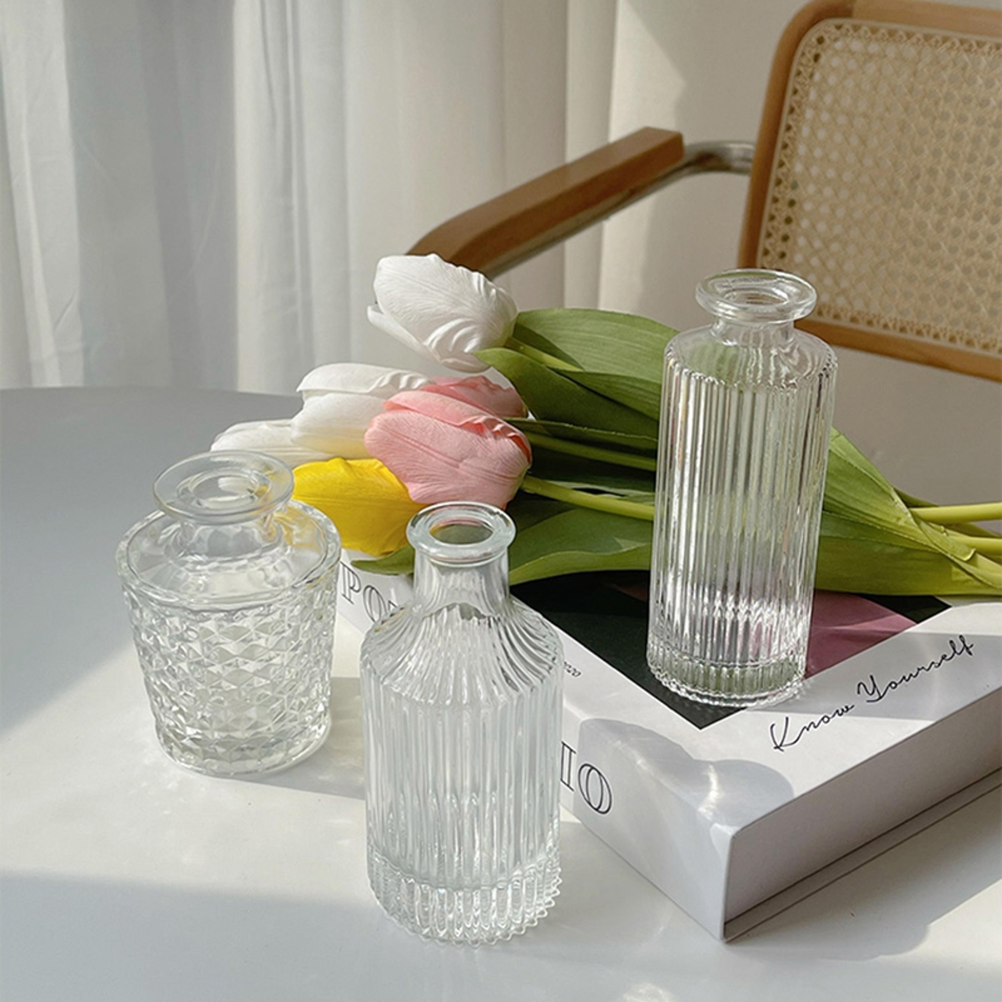 Mini Transparent Glass Vase Nordic Flower Vase Hydroponic Plant Vase Modern Living Room Glass Ornam 3