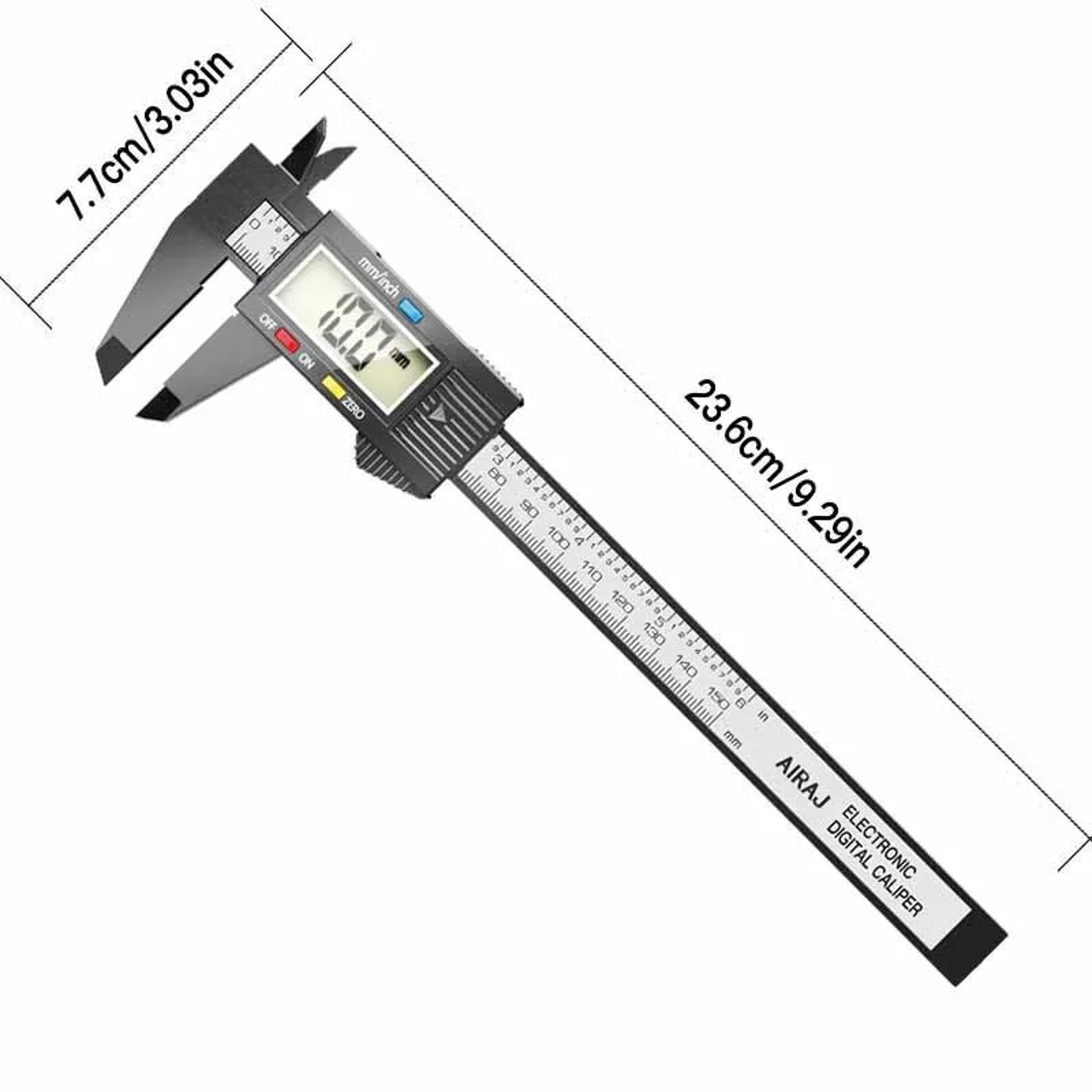 Digital Vernier Caliper Inch Metric Fraction Conversion Tool Large LCD Display Plastic Caliper For  2