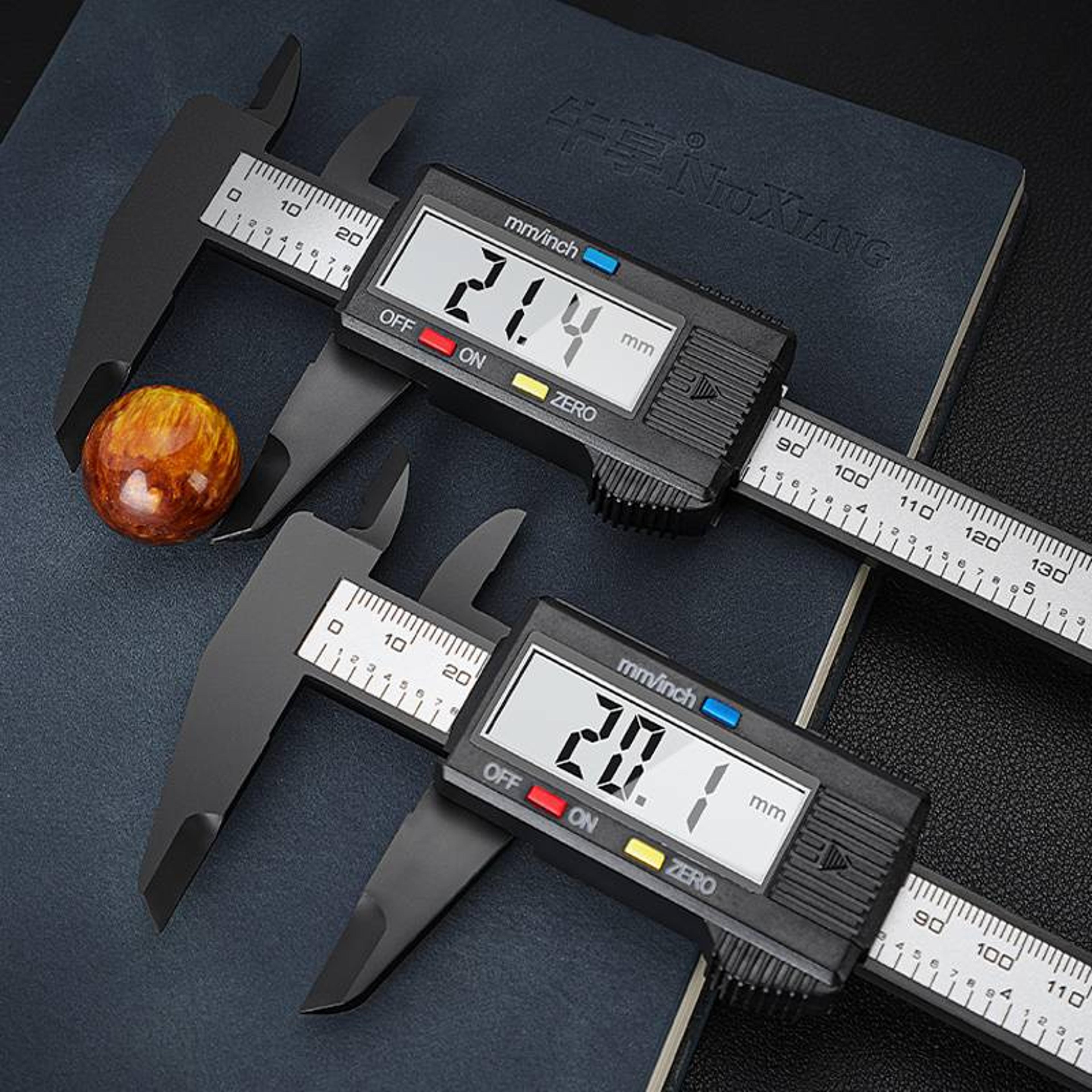 Digital Vernier Caliper Inch Metric Fraction Conversion Tool Large LCD Display Plastic Caliper For  3