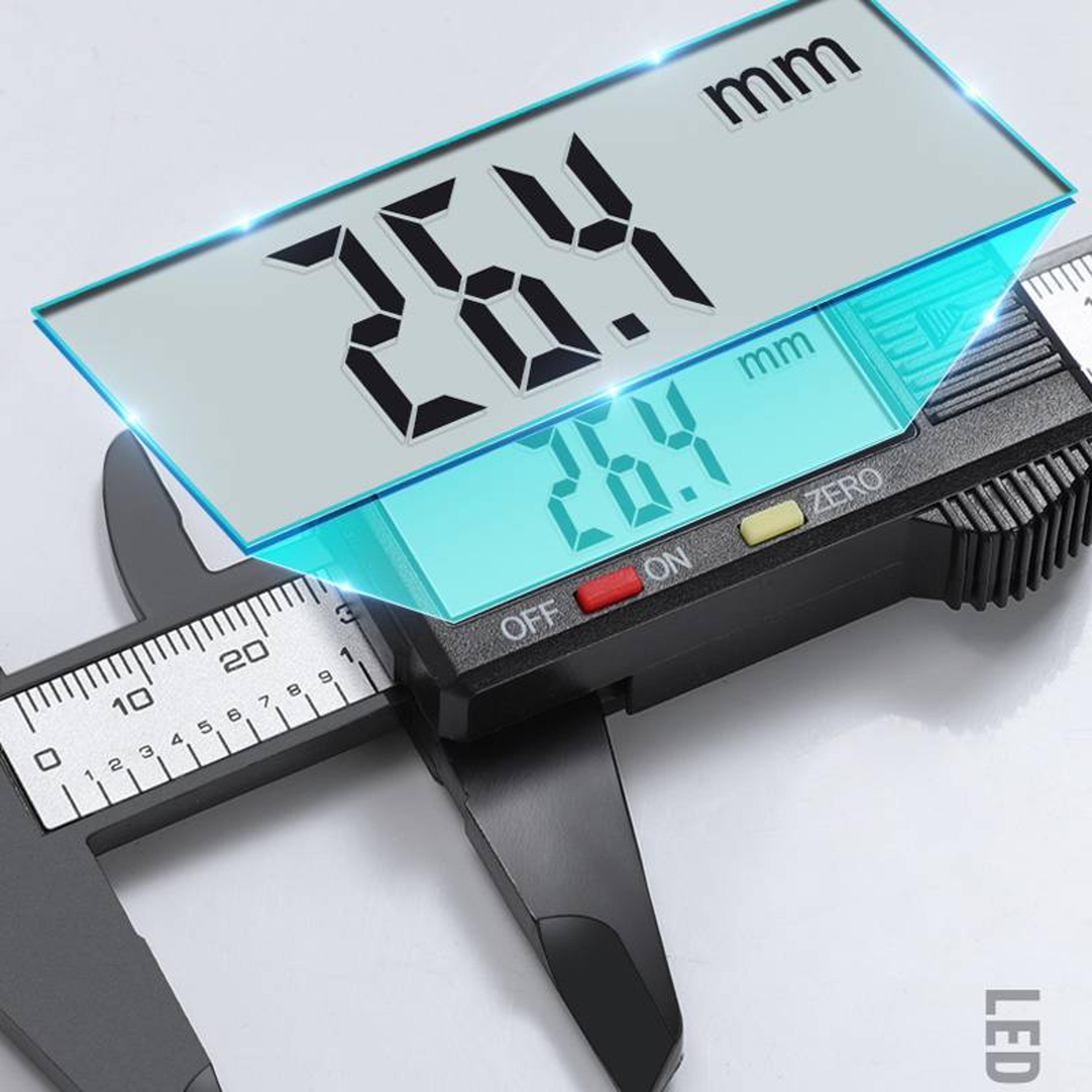 Digital Vernier Caliper Inch Metric Fraction Conversion Tool Large LCD Display Plastic Caliper For  4