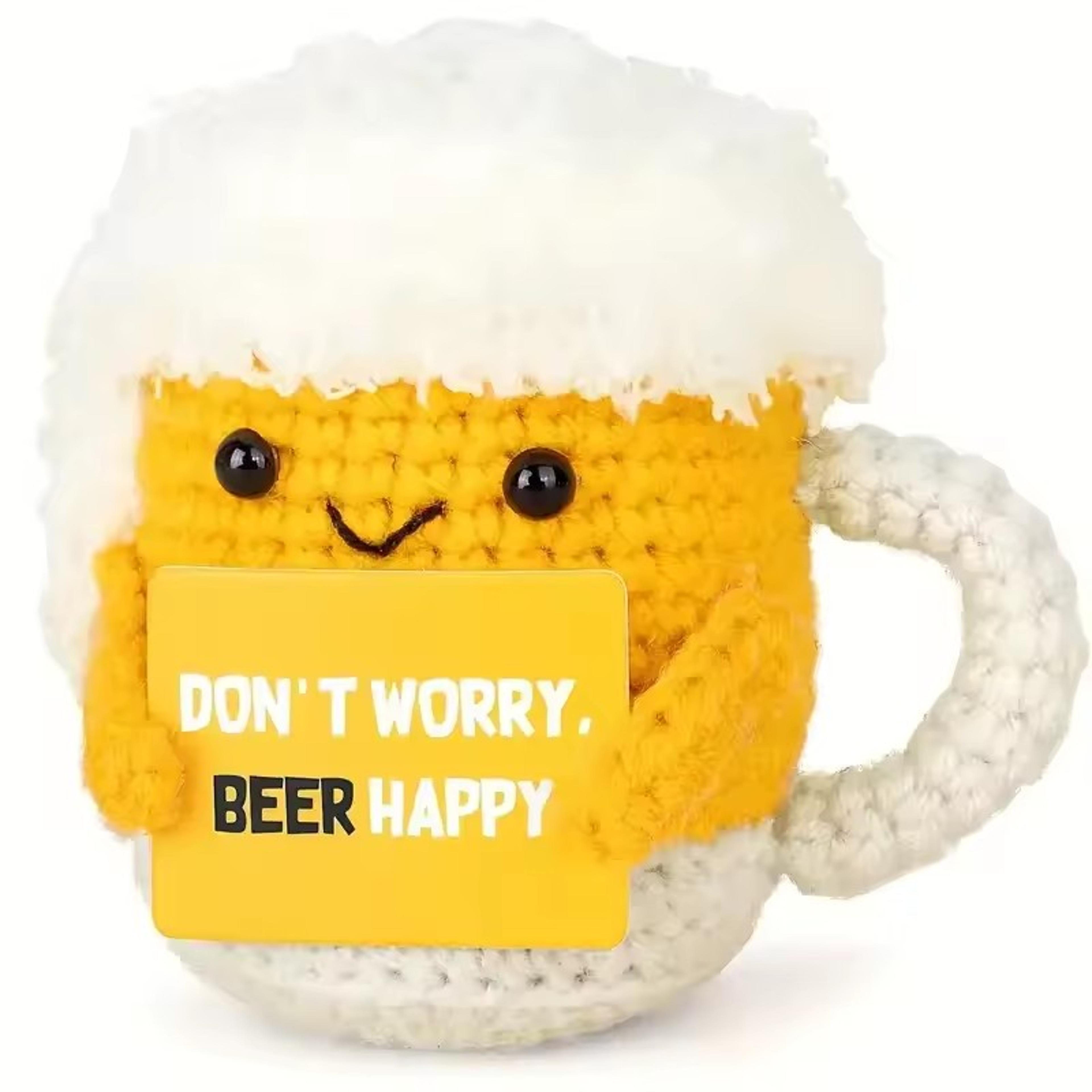 Funny Crochet Emotional Support Coffee Doll With Card Handmade Knitted Coffee Dolls Desktop Ornamen 5