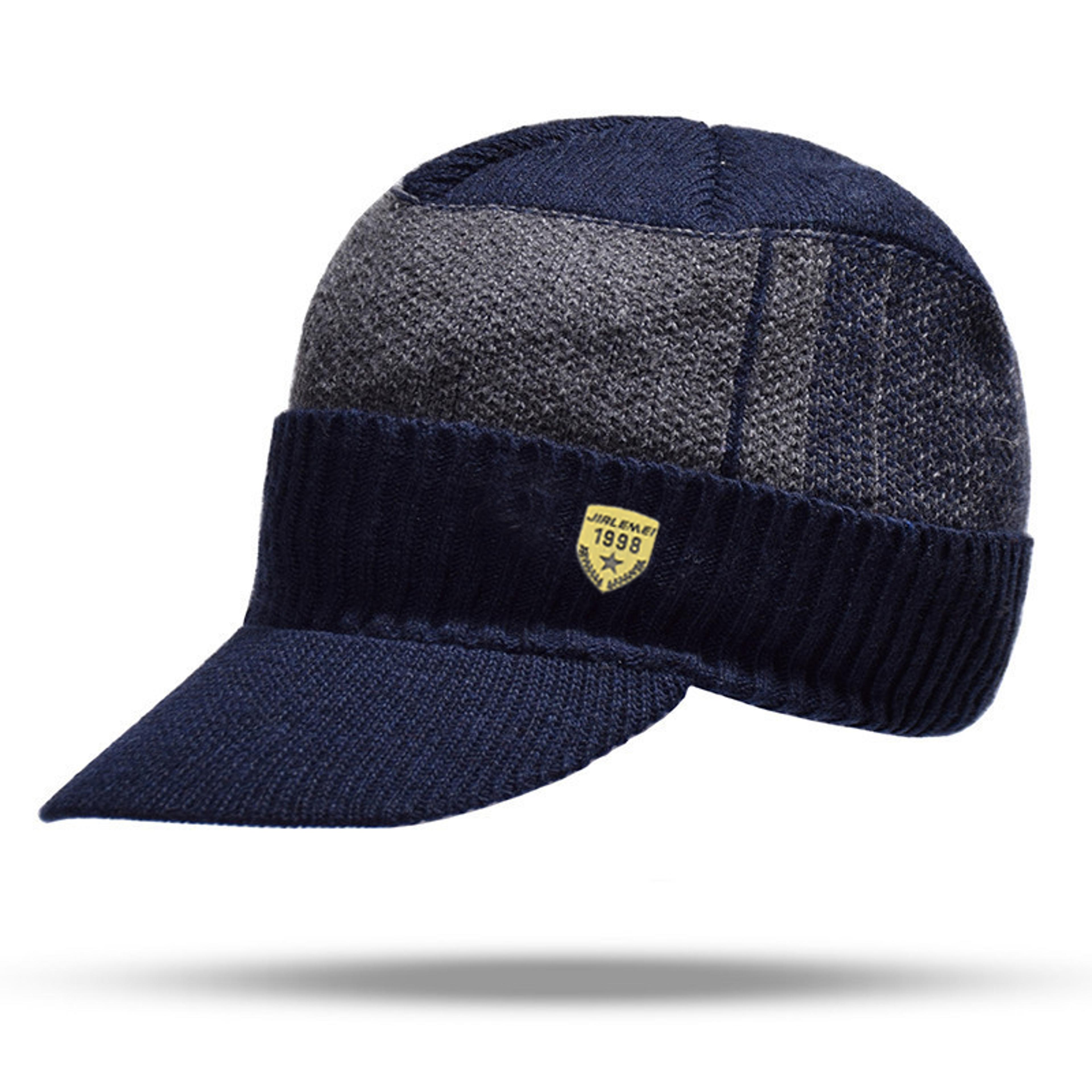 Men Winter Knitted Hat Outdoor Cycling Ear Protection Warmth Peaked Cap Casual Fashion Sunhat Bombe 10