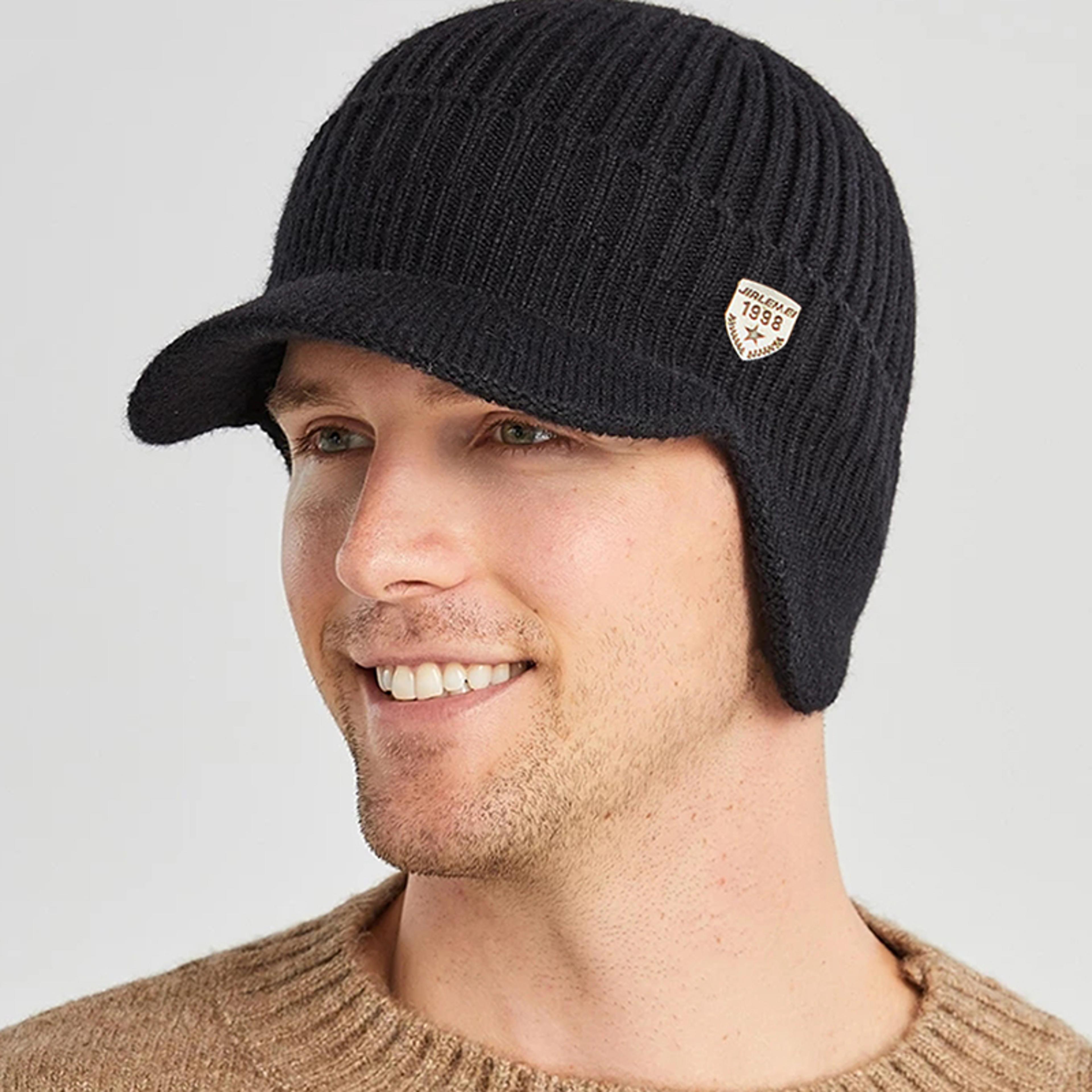 Men Winter Knitted Hat Outdoor Cycling Ear Protection Warmth Peaked Cap Casual Fashion Sunhat Bombe 15
