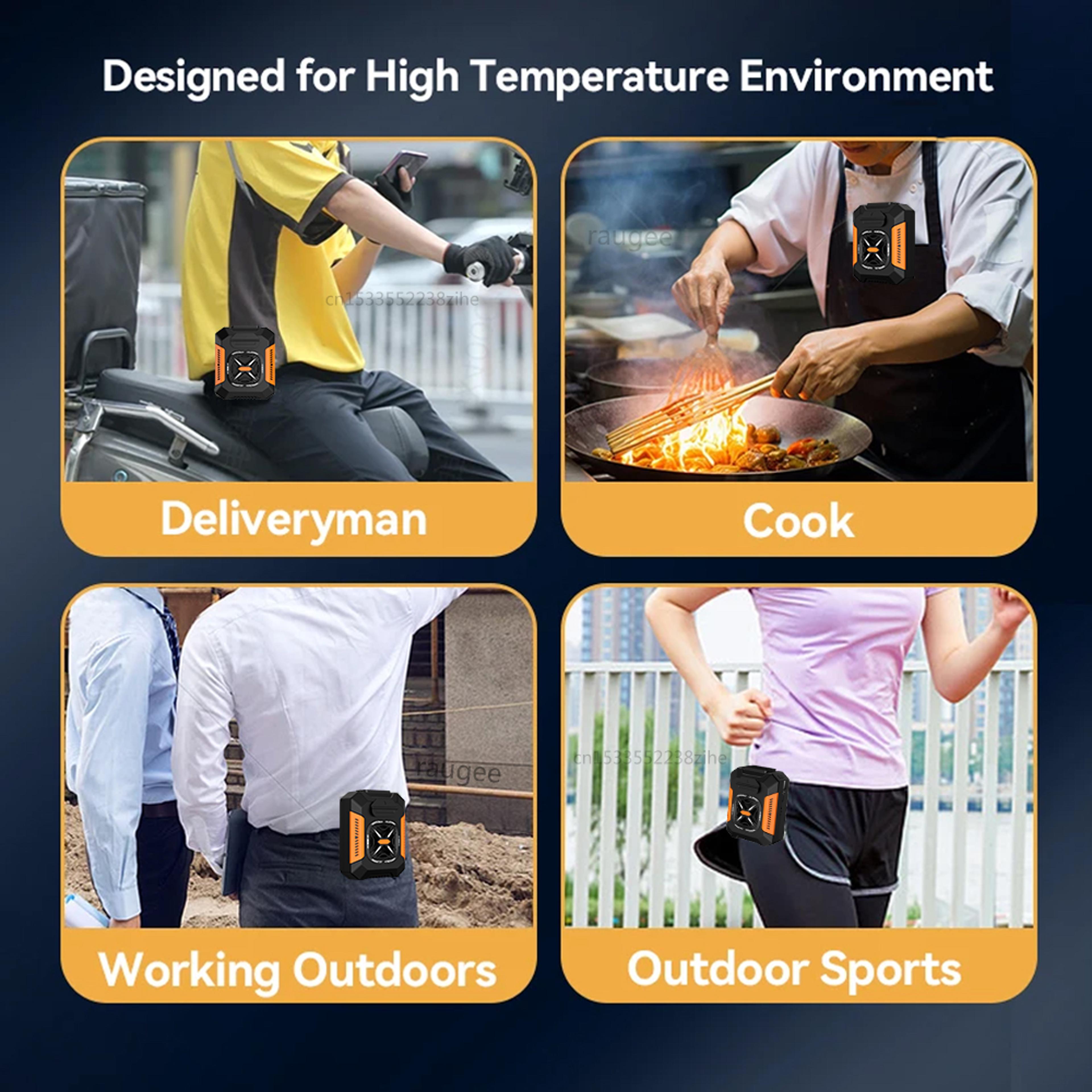 Waist Fan Portable Hanging Neck Fan With Speeds Wearable Shirt Fan Clip Belt Fan For Outdoor Travel 5