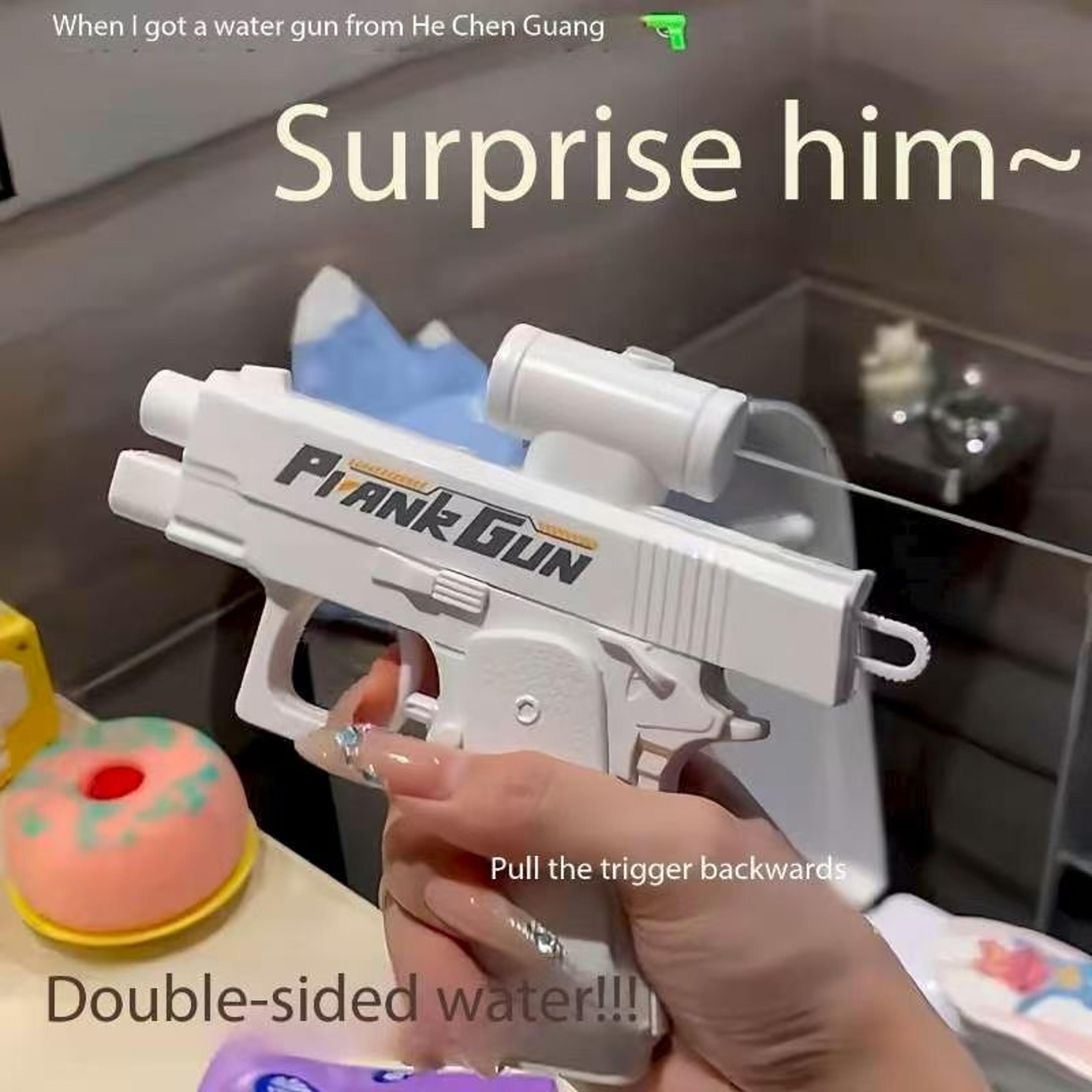 Funny DoubleSided Reverse Water Gun Mini Tactical Water Sprayer Summer Prank Toy For Kids  Adults P