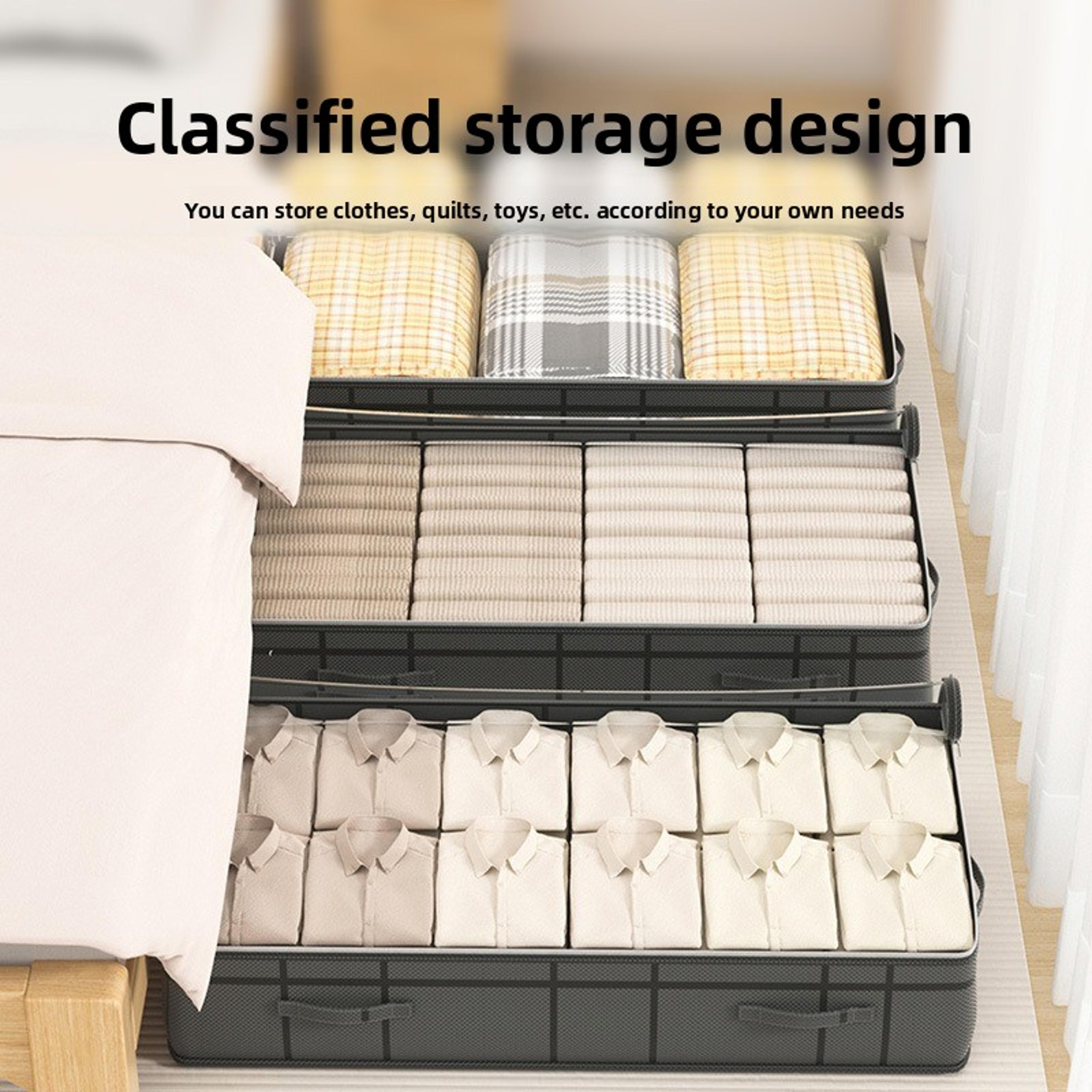 1PC Large Underbed Storage Bag Foldable Clothes Quilt Organizer For Bedroom Space Saving Doggy Bag  1