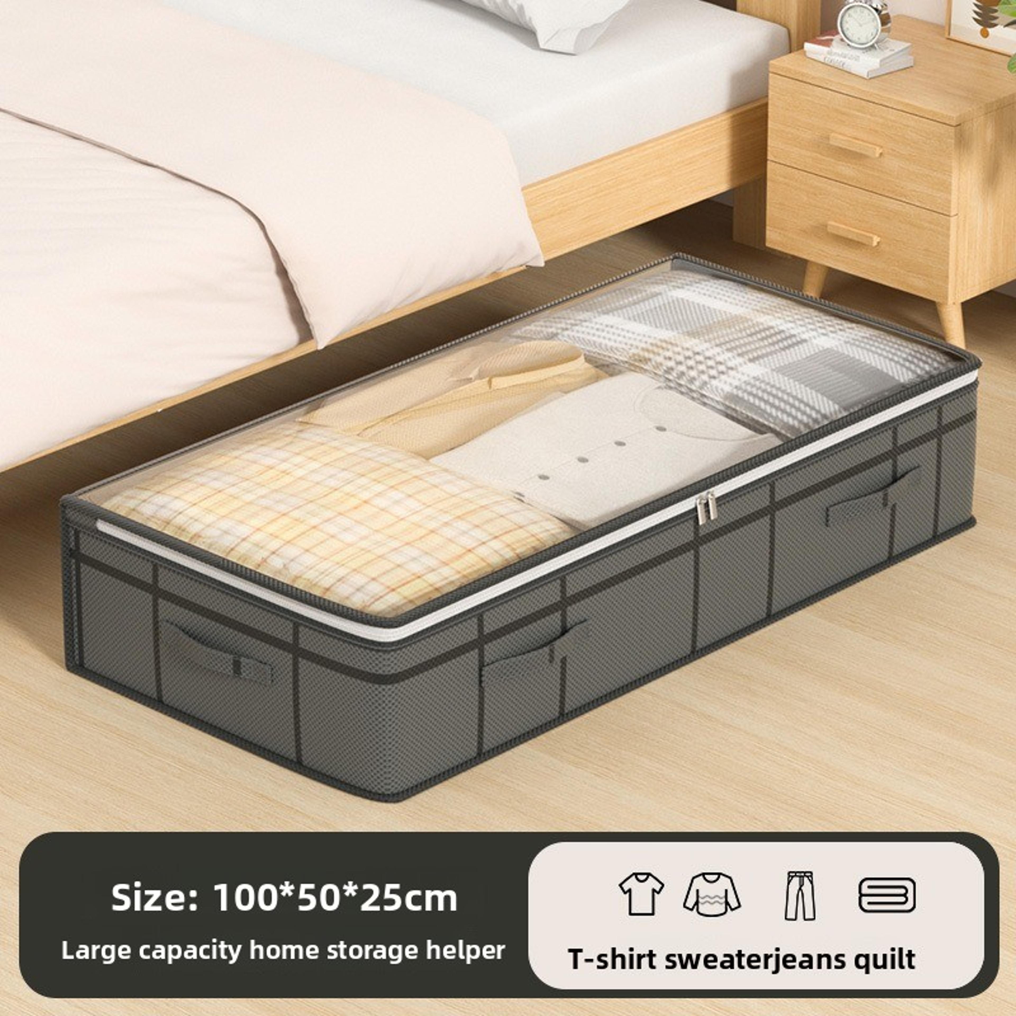 1PC Large Underbed Storage Bag Foldable Clothes Quilt Organizer For Bedroom Space Saving Doggy Bag  2