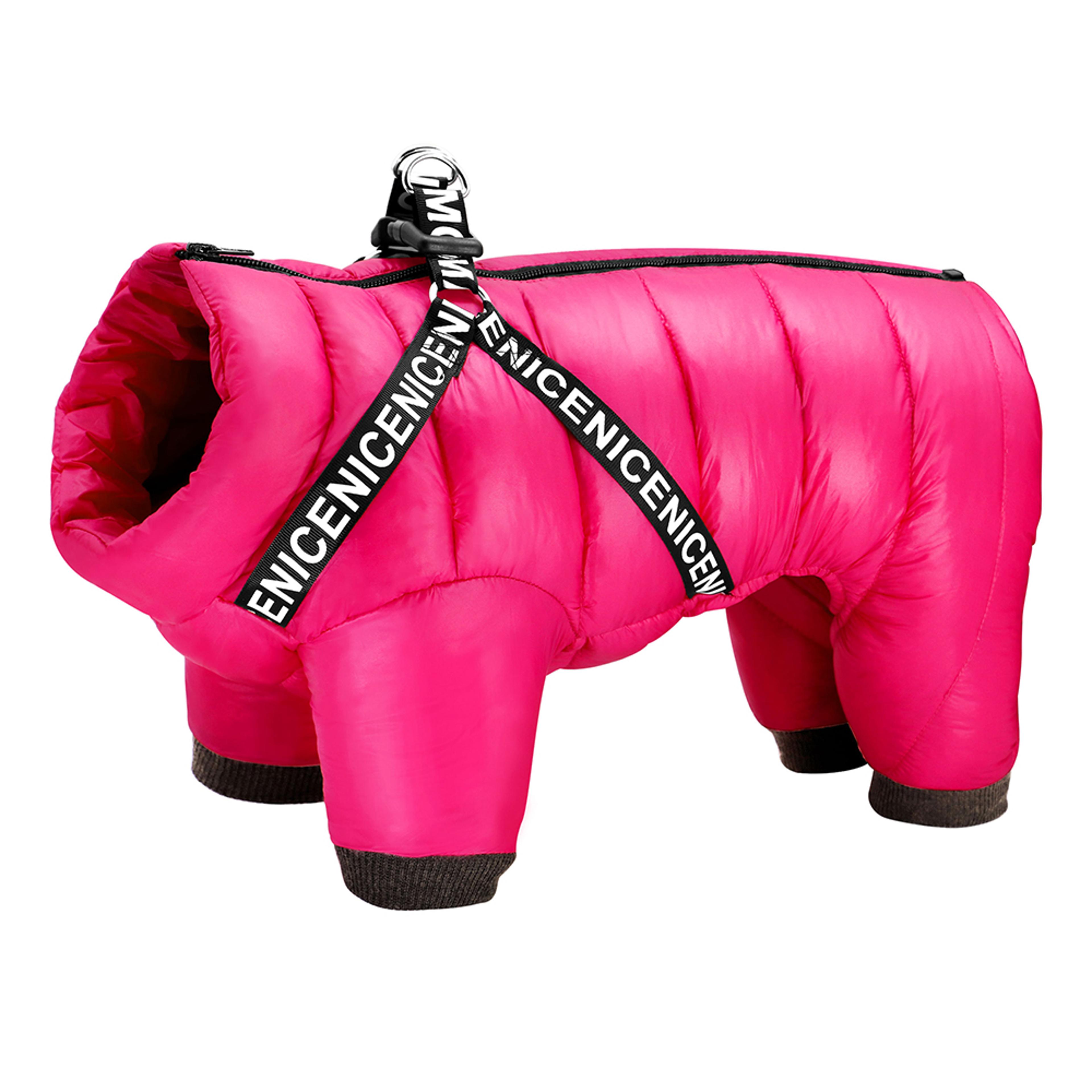 Warm Winter Dog Clothes With Harness Thick Cotton Dog Coat Down Jacket Pet Clothing Outfit For Smal 7