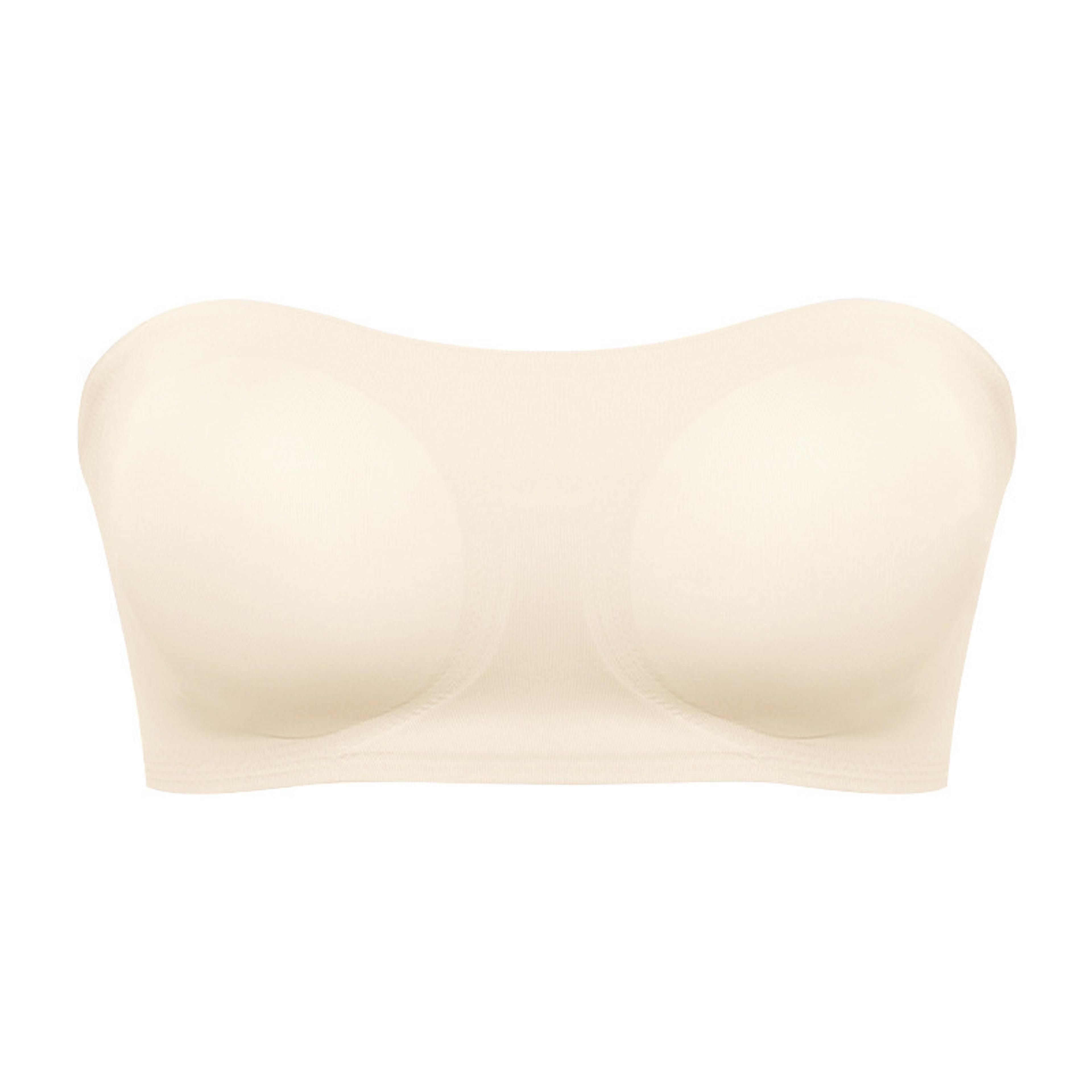 Womens Sexy Strapless Push Up Bra Removable Paded Seamless Ice Silk Top Invisible Beauty Back AntiS 8