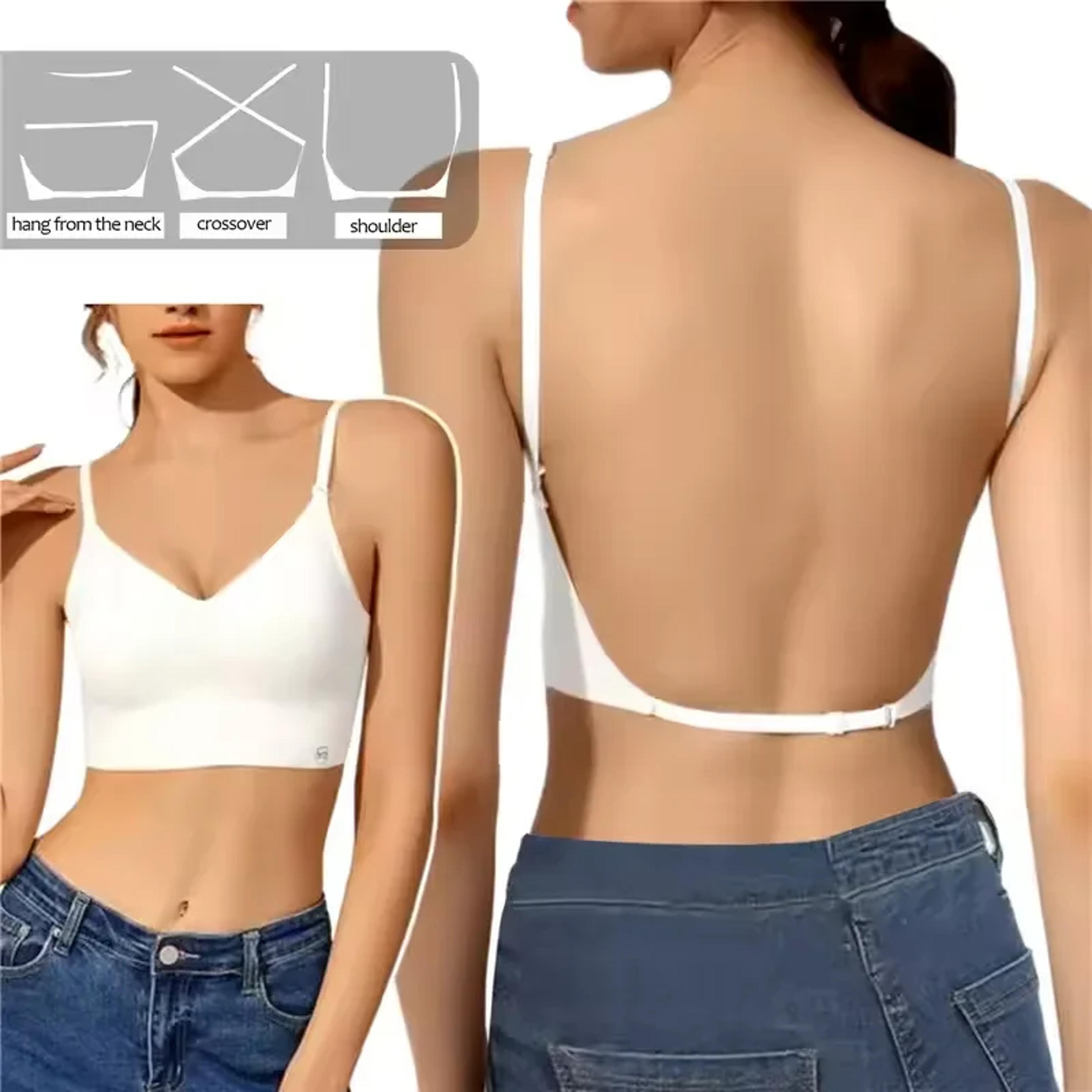 Women Invisible Bra Deep U Plunge Bras Backless Top For Dresses Sexy Lingerie With Transparent Stra 6