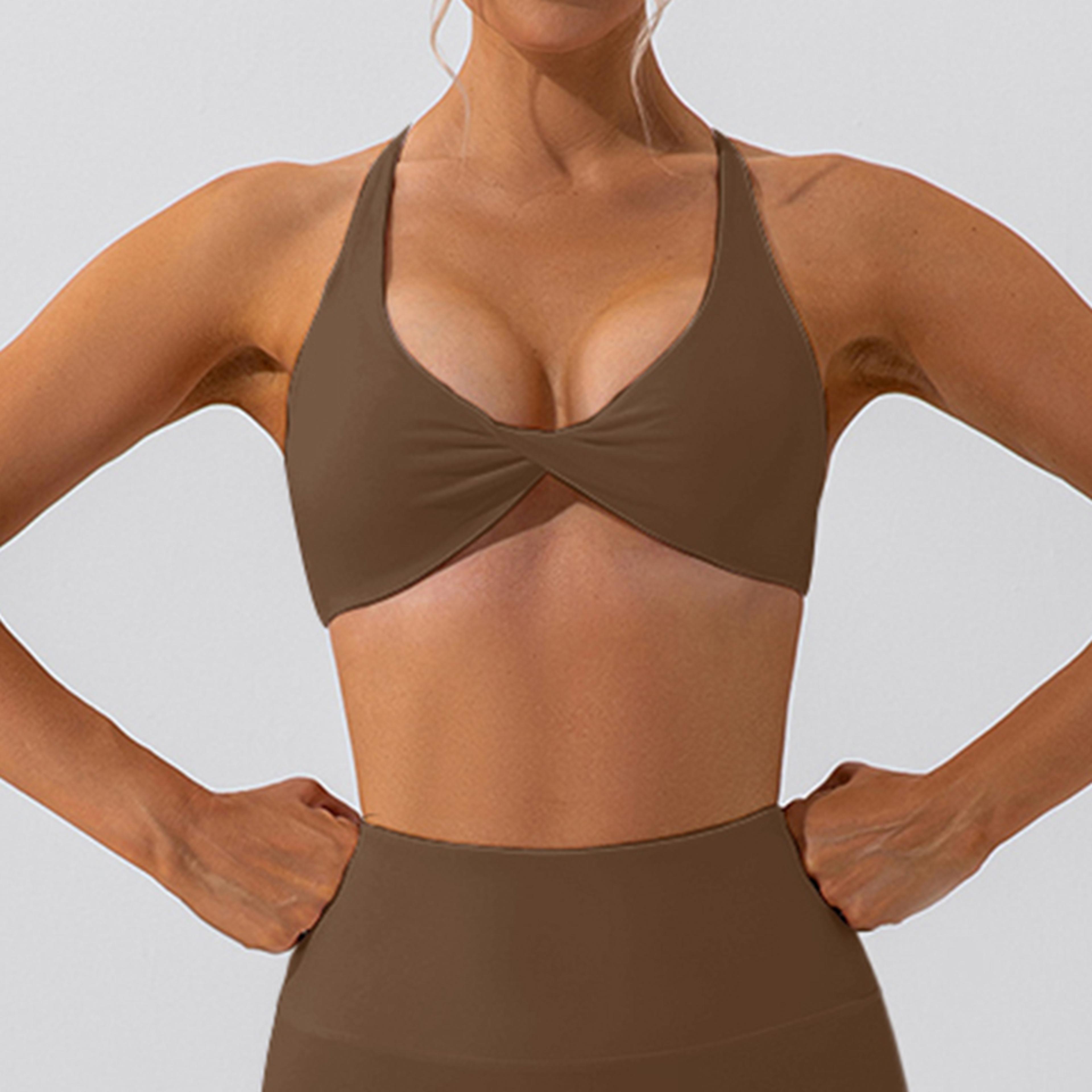 Sexy Gym Top Women Crease Sports Bra Running Back Cross Yoga Bra Breathable Sports Underwear Women  4