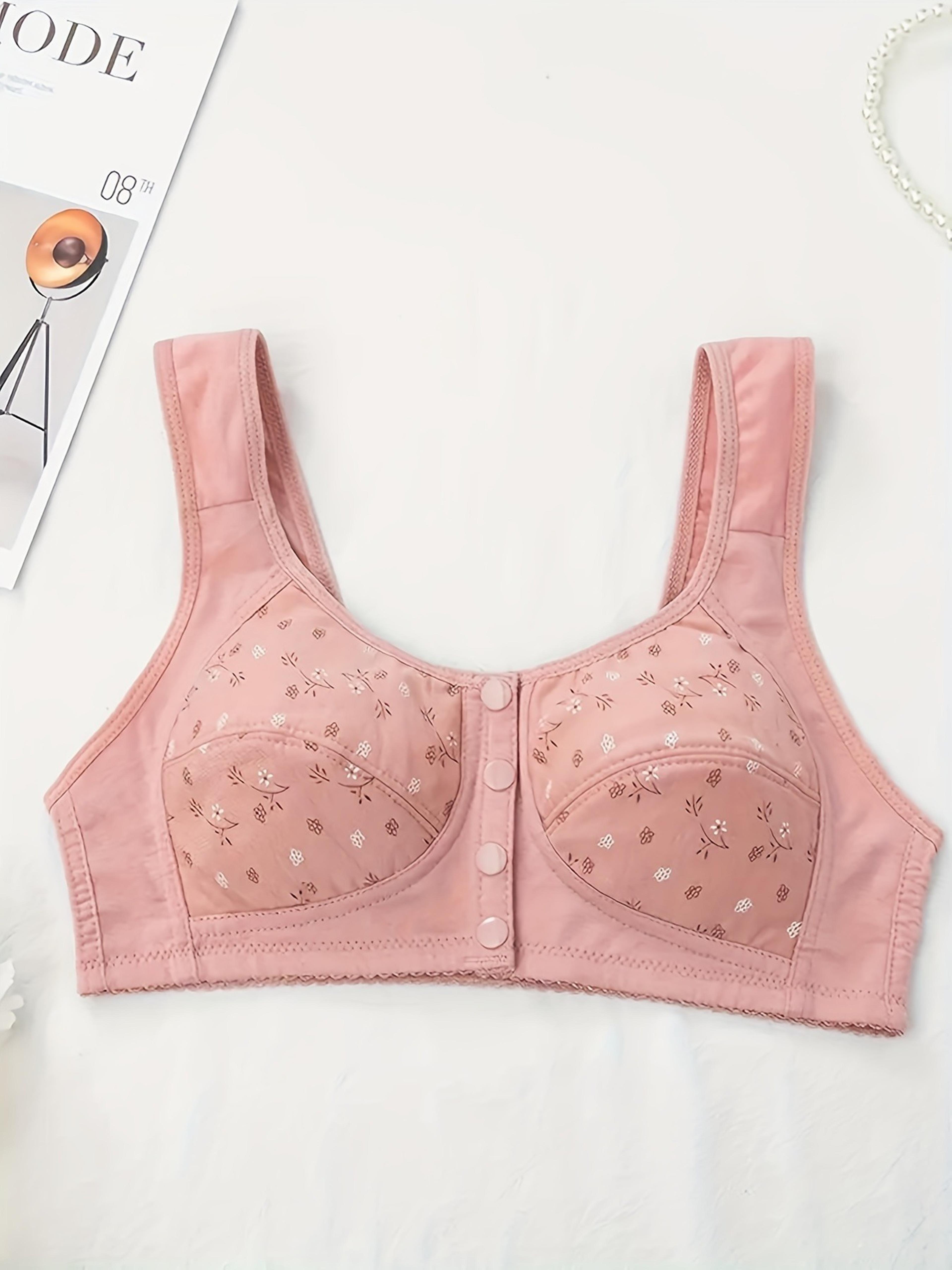 Elegant Front Buckle Floral Bra For Women Adjustable Breathable Pressurized Support Ideal For Breas 1