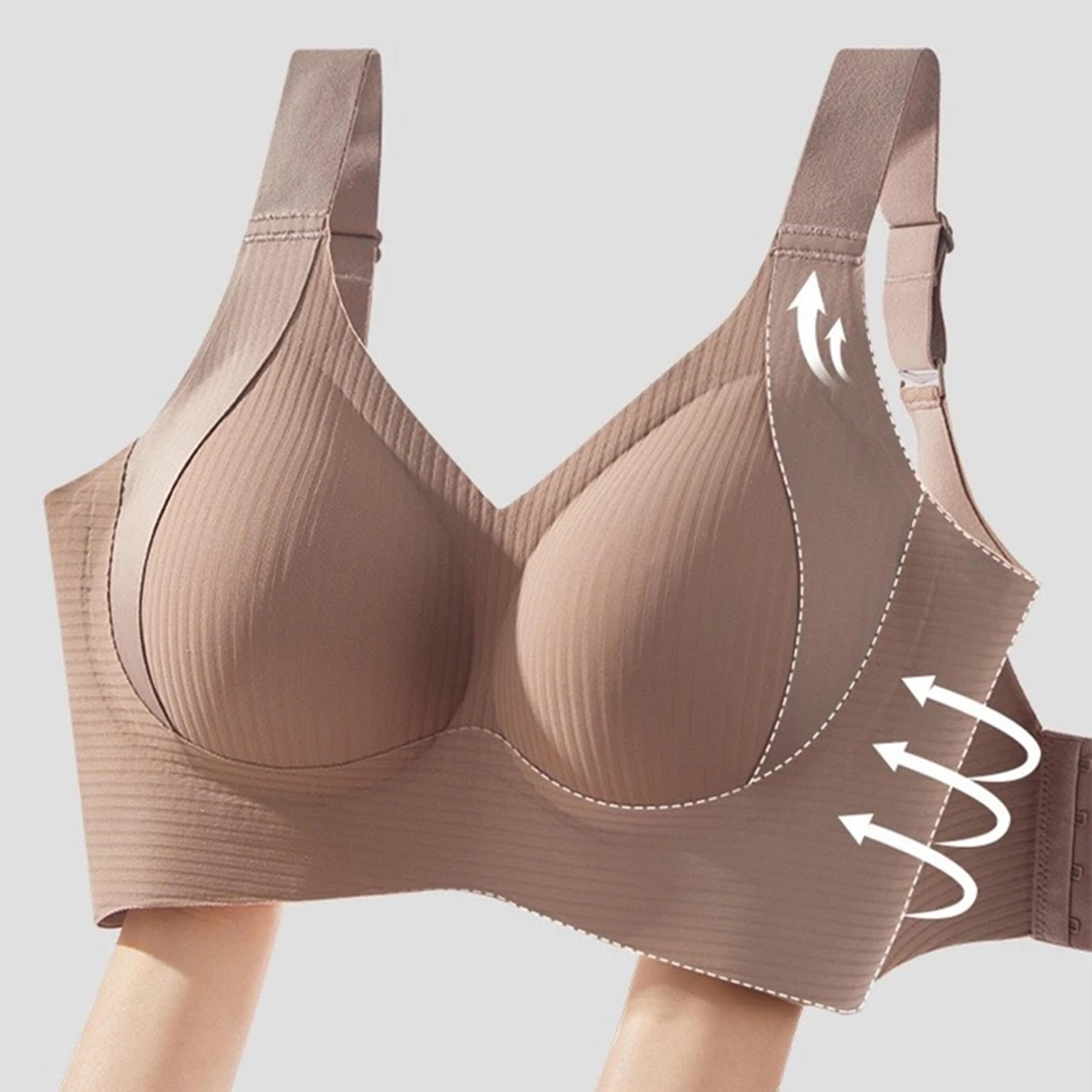large size, high-quality traceless womens underwear, sports bra breathable, without steel rings, gathering to show small