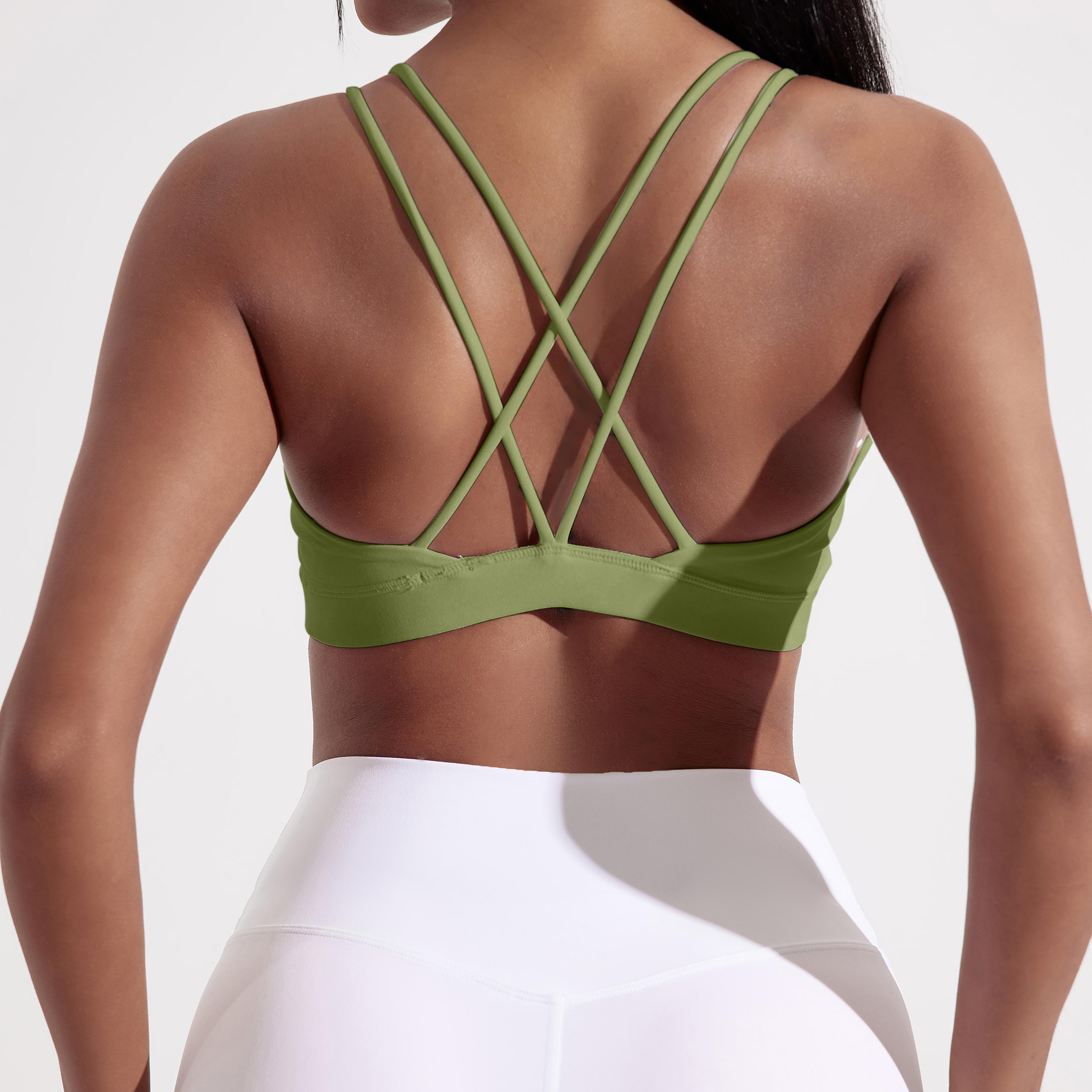 Solid Color Cross Fitness Bra Soft High Strength Women Tight Sport Top Comprehensive Training Gym Y 8