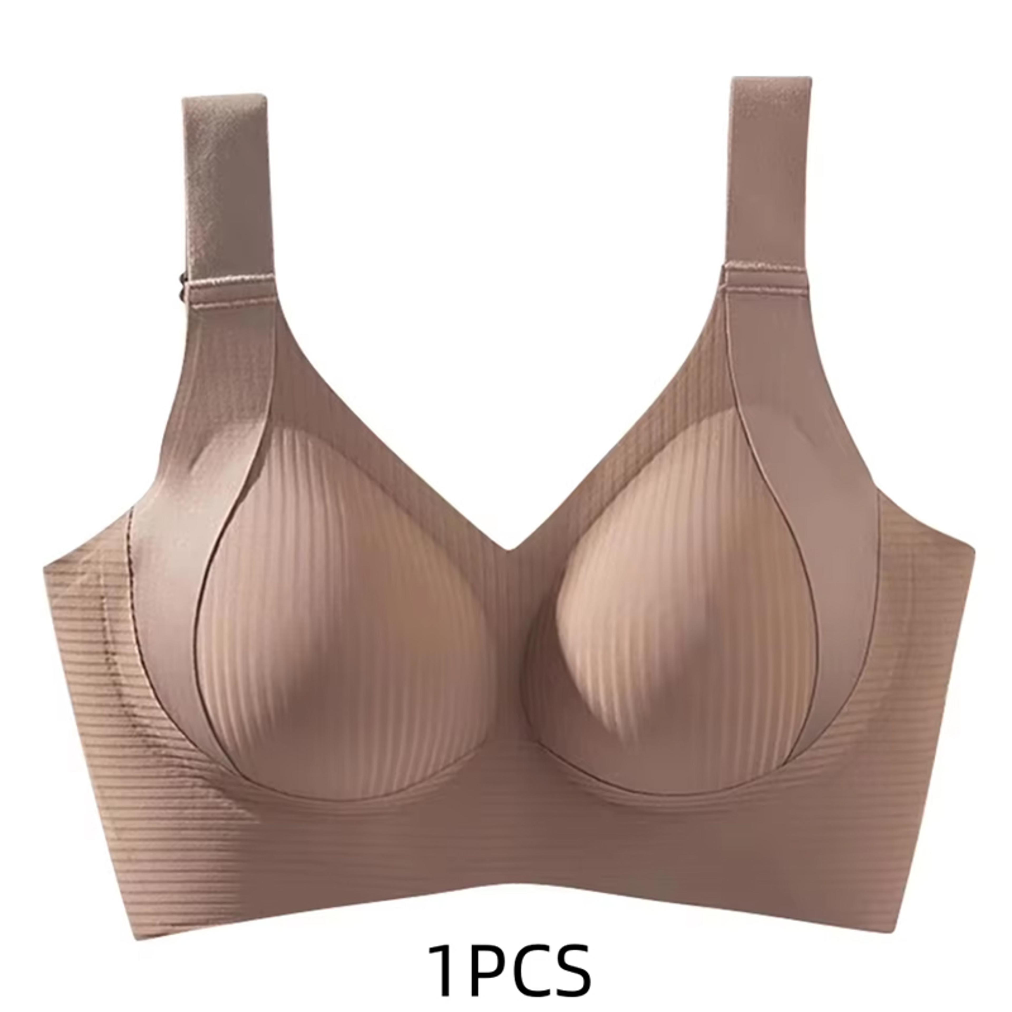 Womens Solid Seamless Bras Full Cup Wireless Soft Intimates Comfortable Brassiere Push Up Sexy Unde