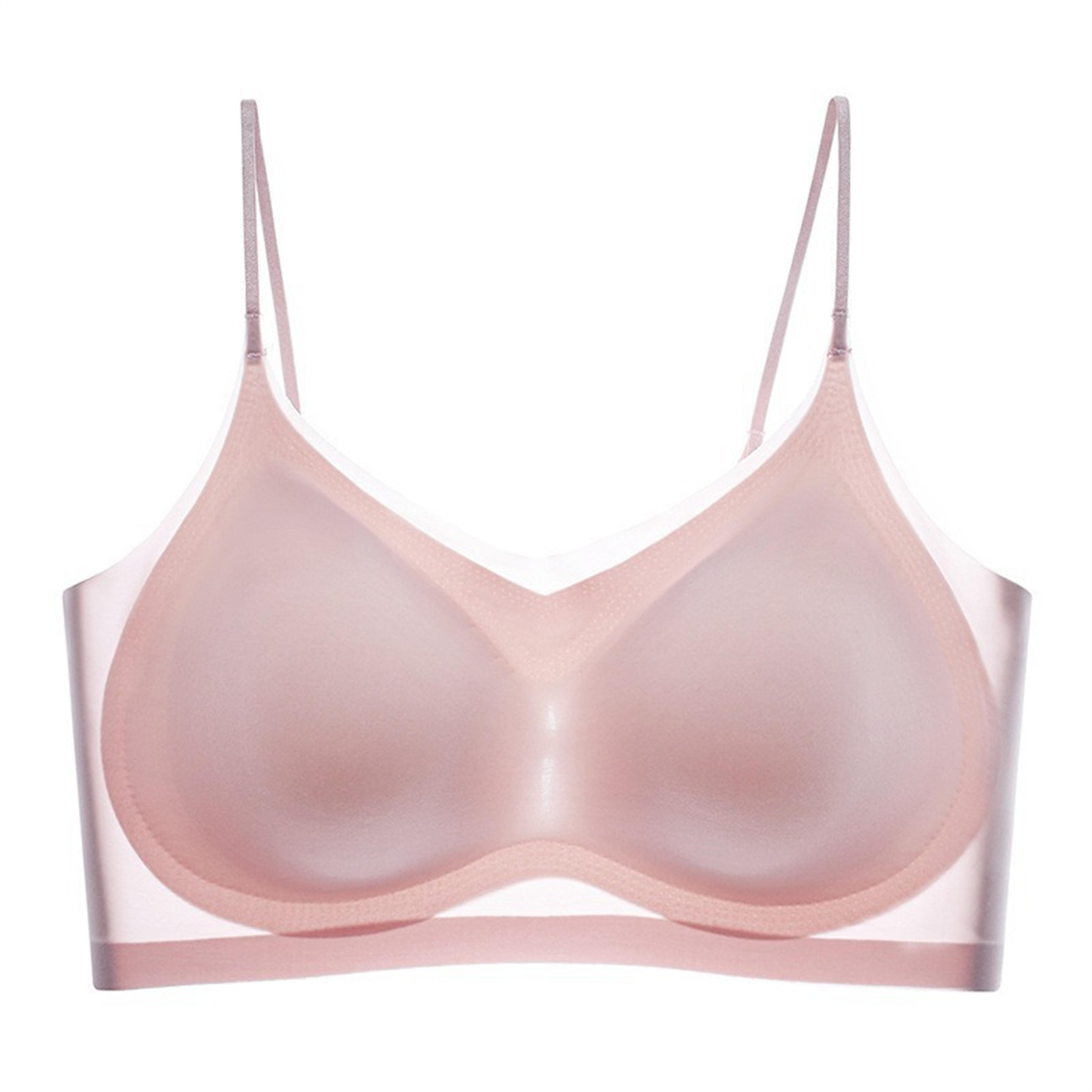 UltraThin Breathable Ice Silk Top Bra Womens Seamless Back Halter Vest Wrap Bra For Small Chest Com