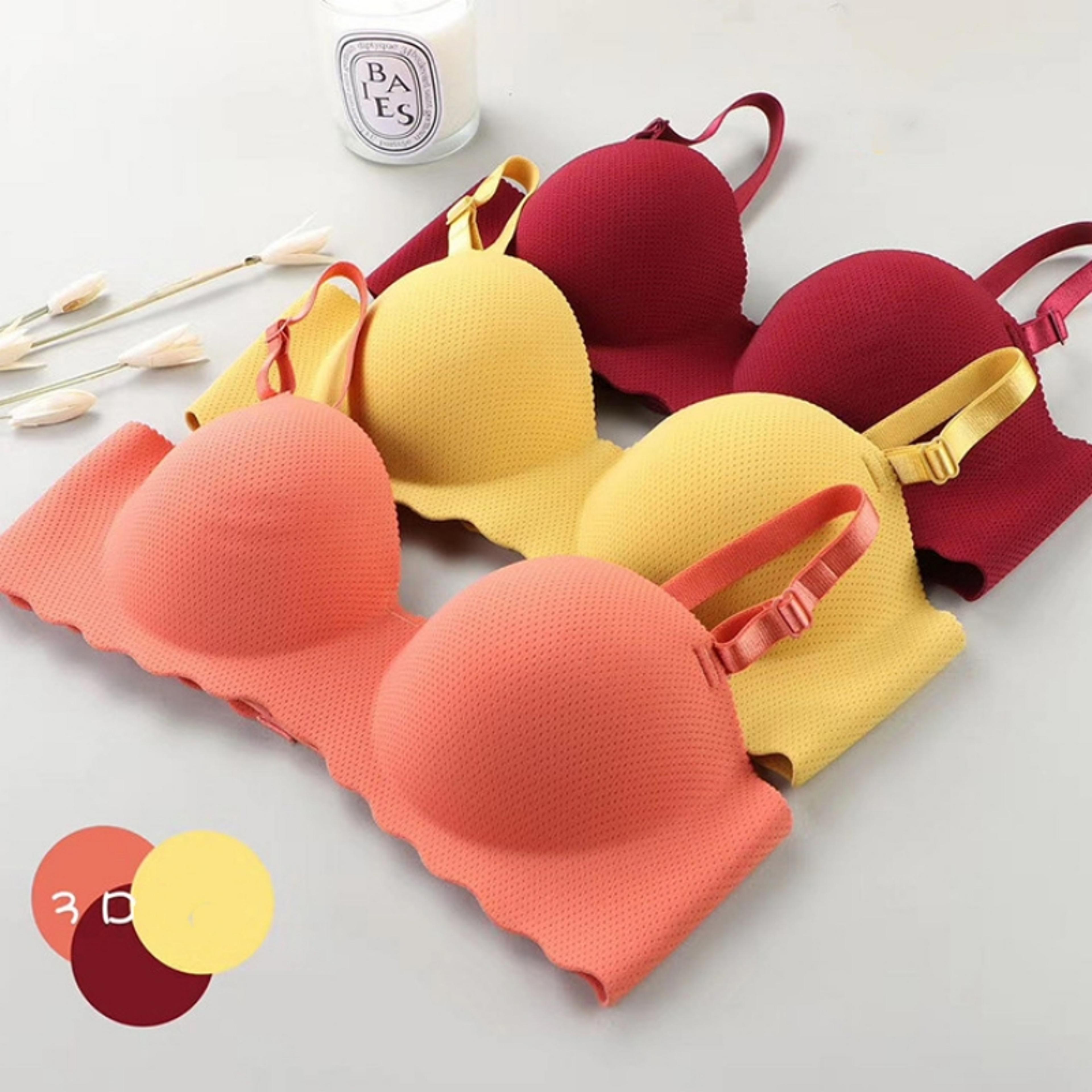 Thin Onepiece Seamless Womens Bra Detachable Shoulder Strap Gathered Bralette Comfortable Sleep Bra 1