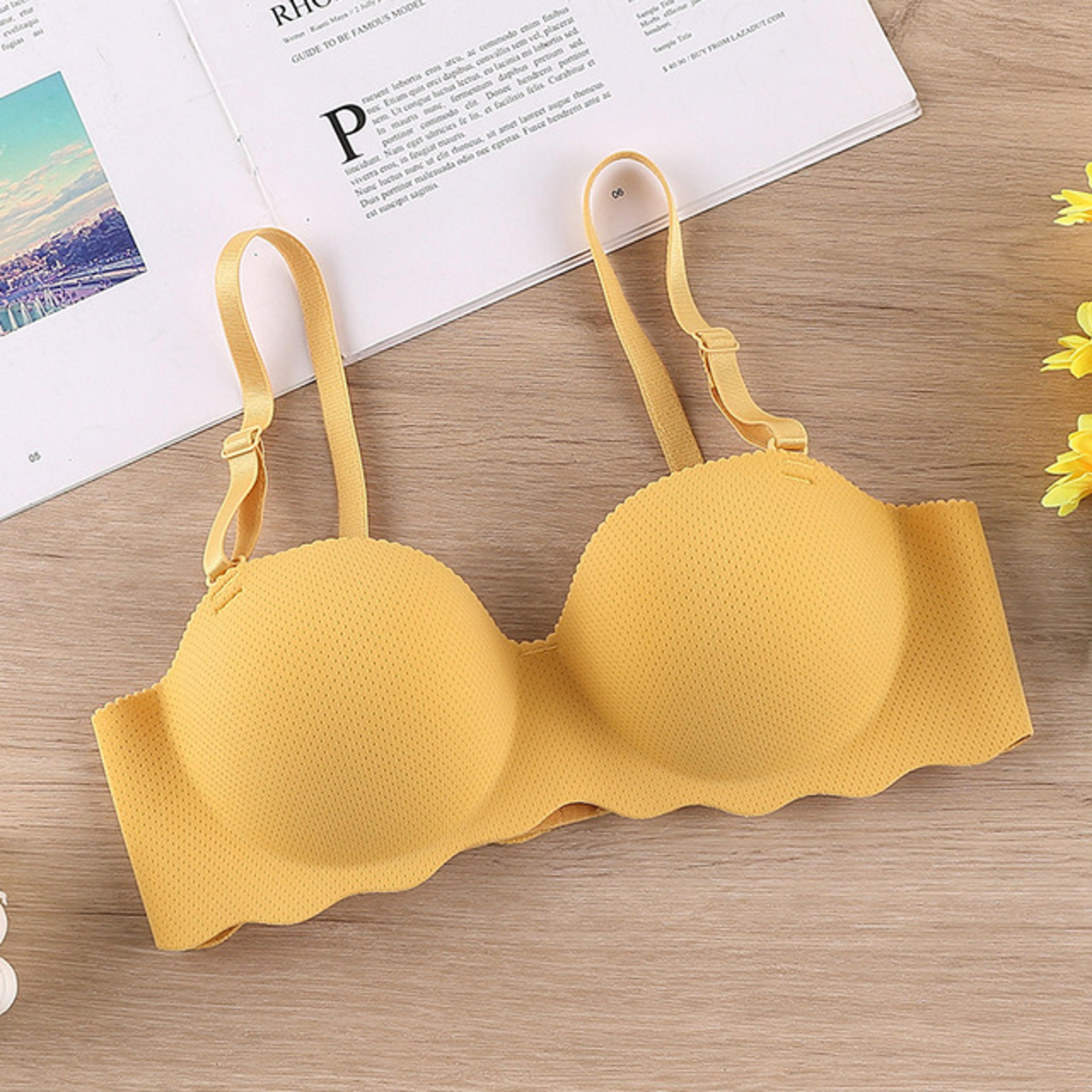 Thin Onepiece Seamless Womens Bra Detachable Shoulder Strap Gathered Bralette Comfortable Sleep Bra 13