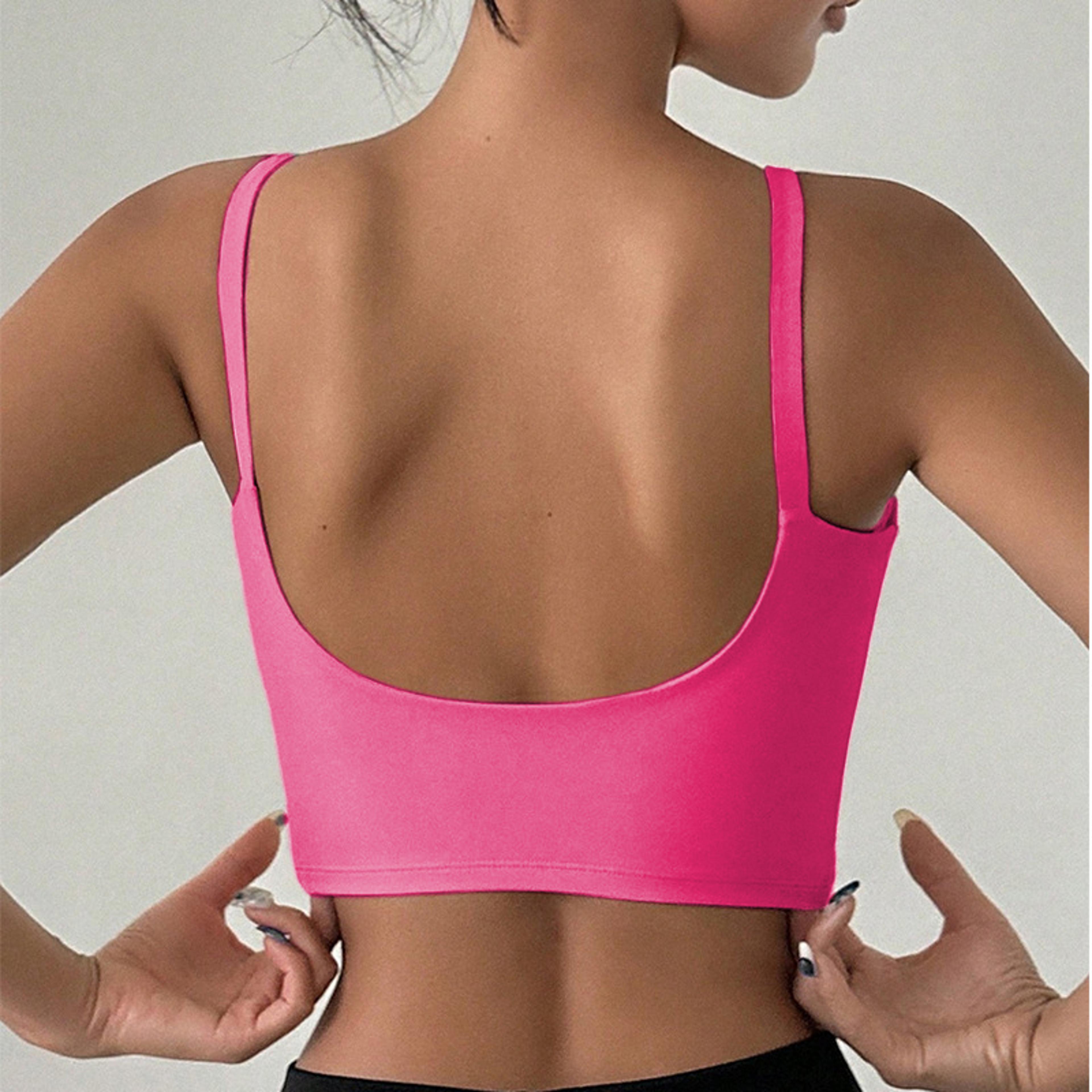 Yoga Underwear Women Breathable Solid UShaped Sports Bra Top Gym Athletic Tight Workout Vest With C 10
