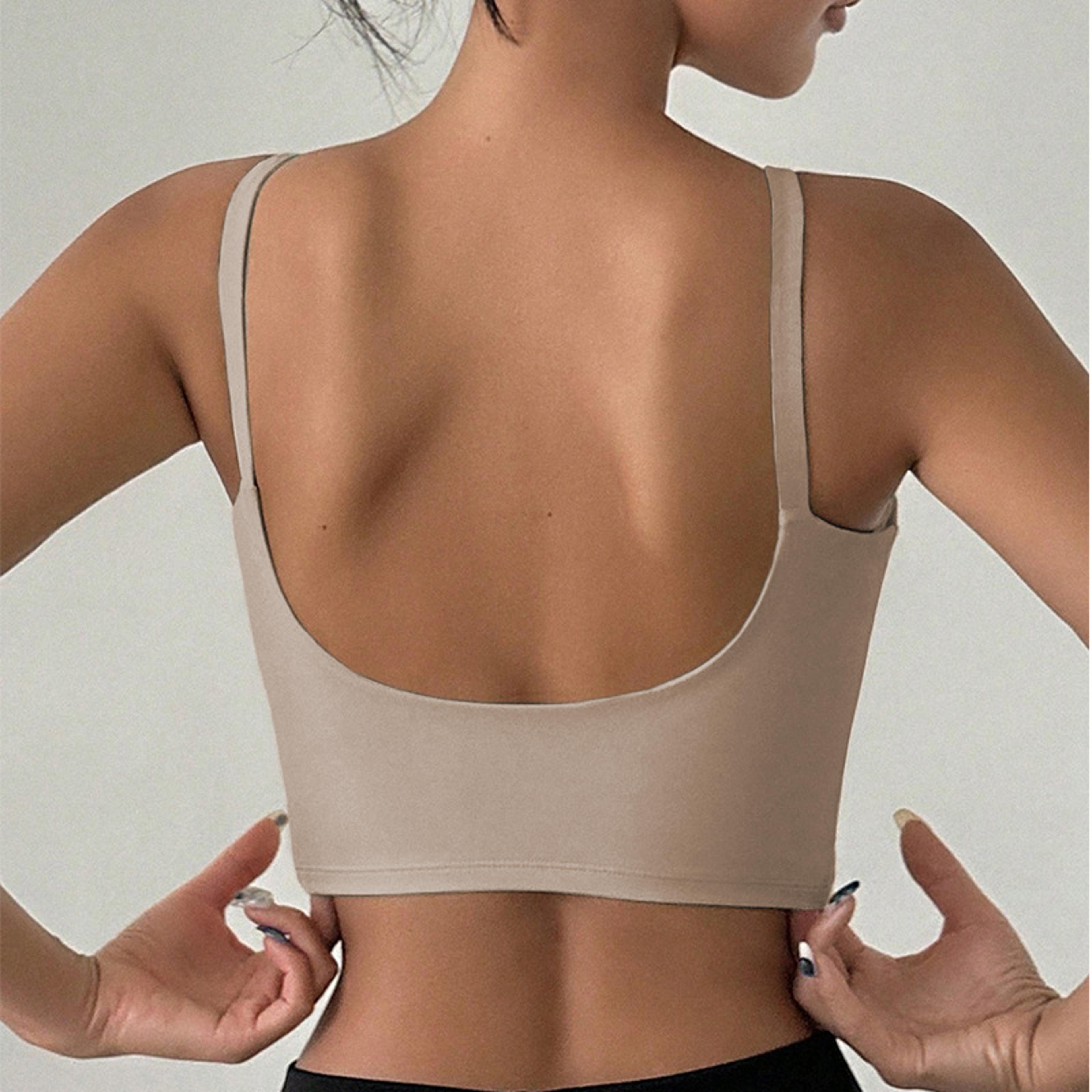 Yoga Underwear Women Breathable Solid UShaped Sports Bra Top Gym Athletic Tight Workout Vest With C 11