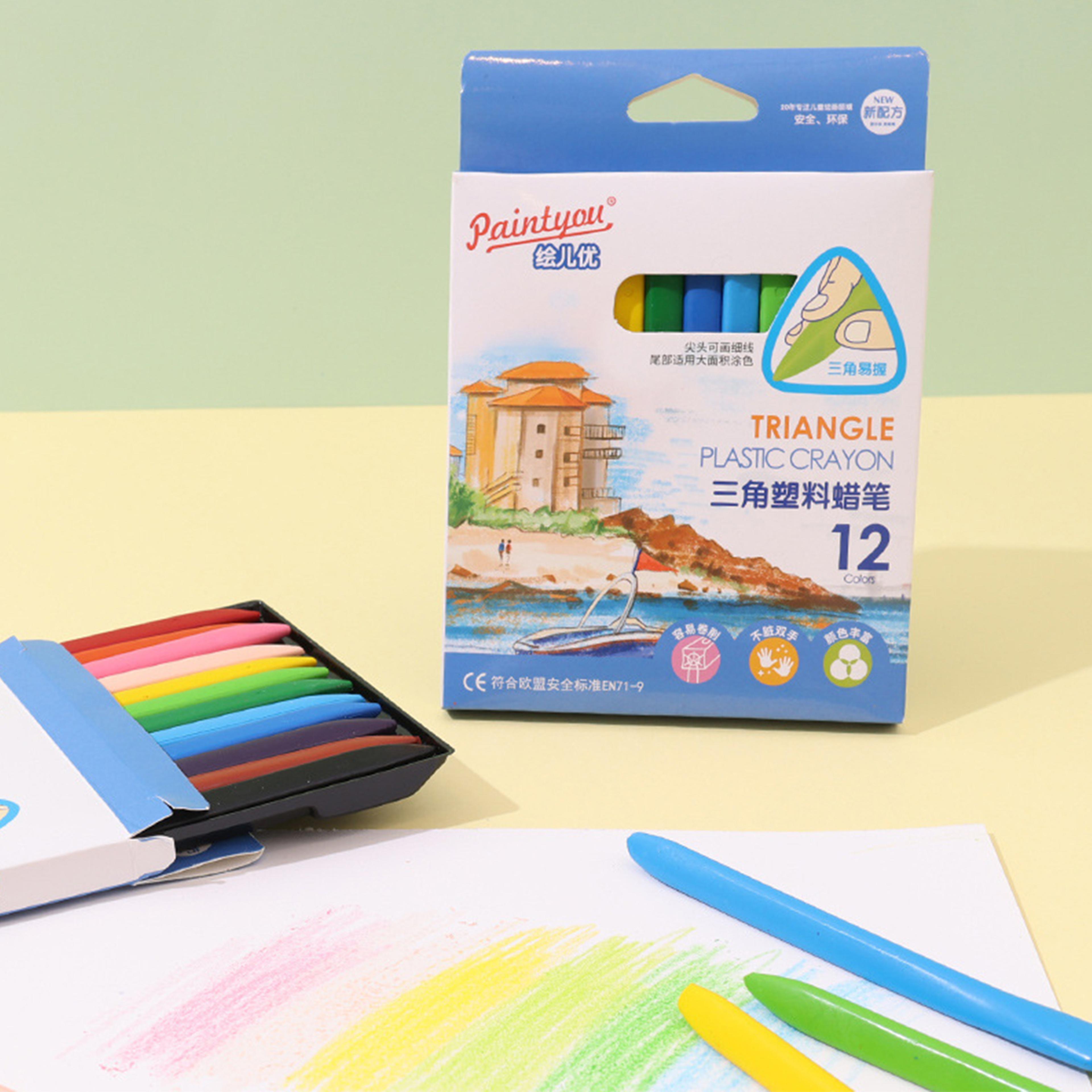 Colors Nondirty Hand Plastic Crayons Washable And Erasable Color Crayons Childrens Painting School  0