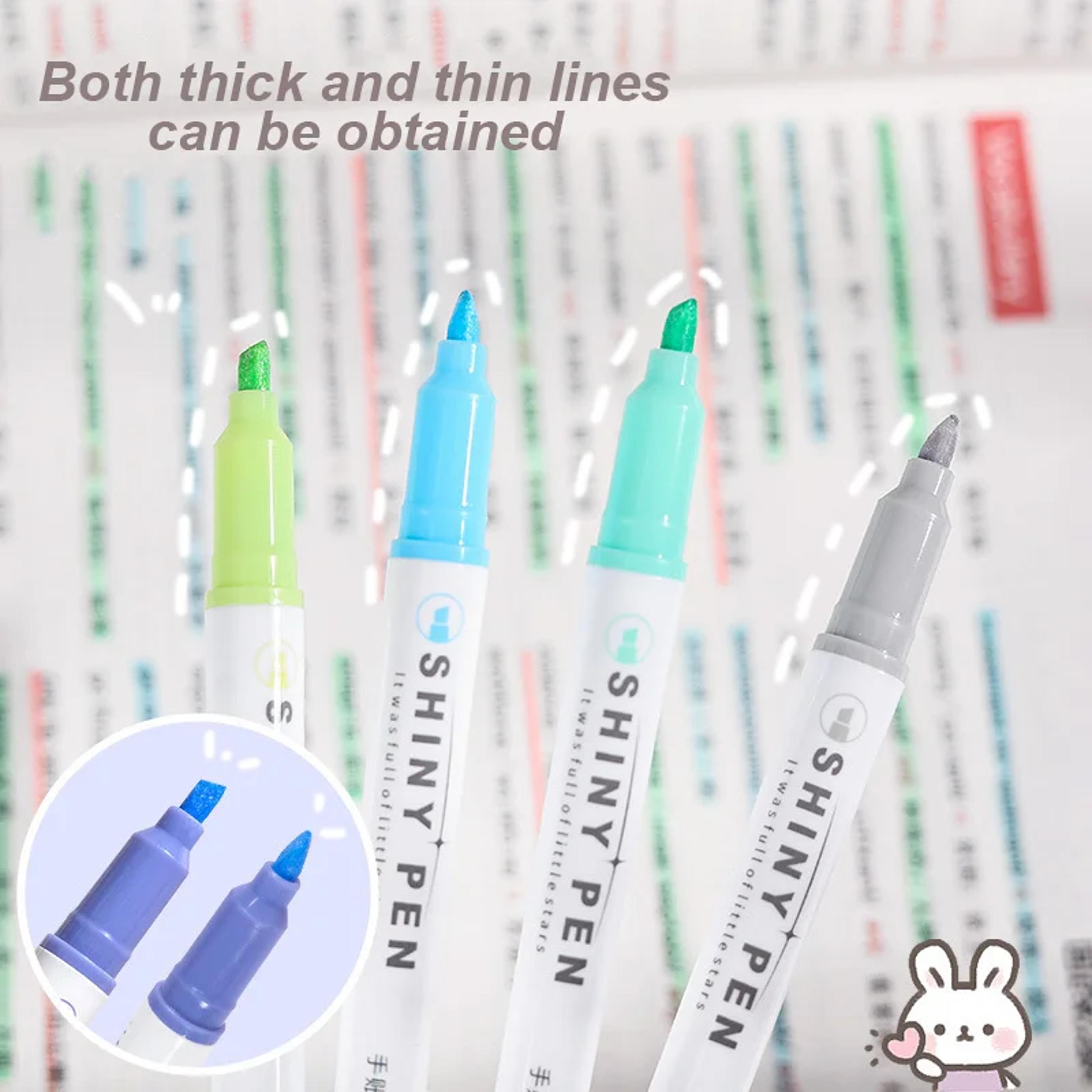 Highlighter Pens Glitter Highlighter Markers Kawaii Stationery Supplies Back To School Accessories  4