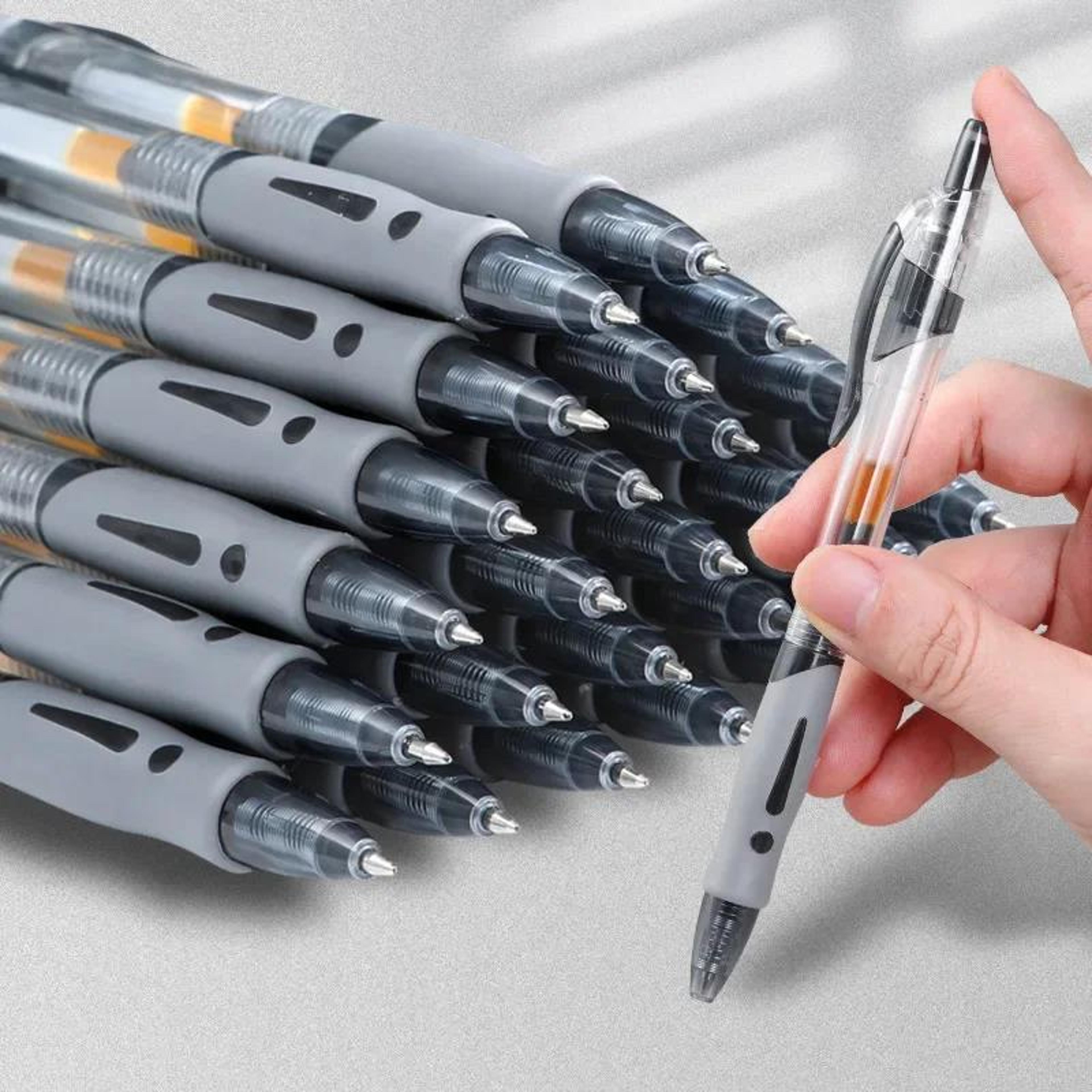 Retractable Gel Pens Set BlackBlueRed Liquid Ballpoint Pen School Stationery Office Writing Tool Fo 2