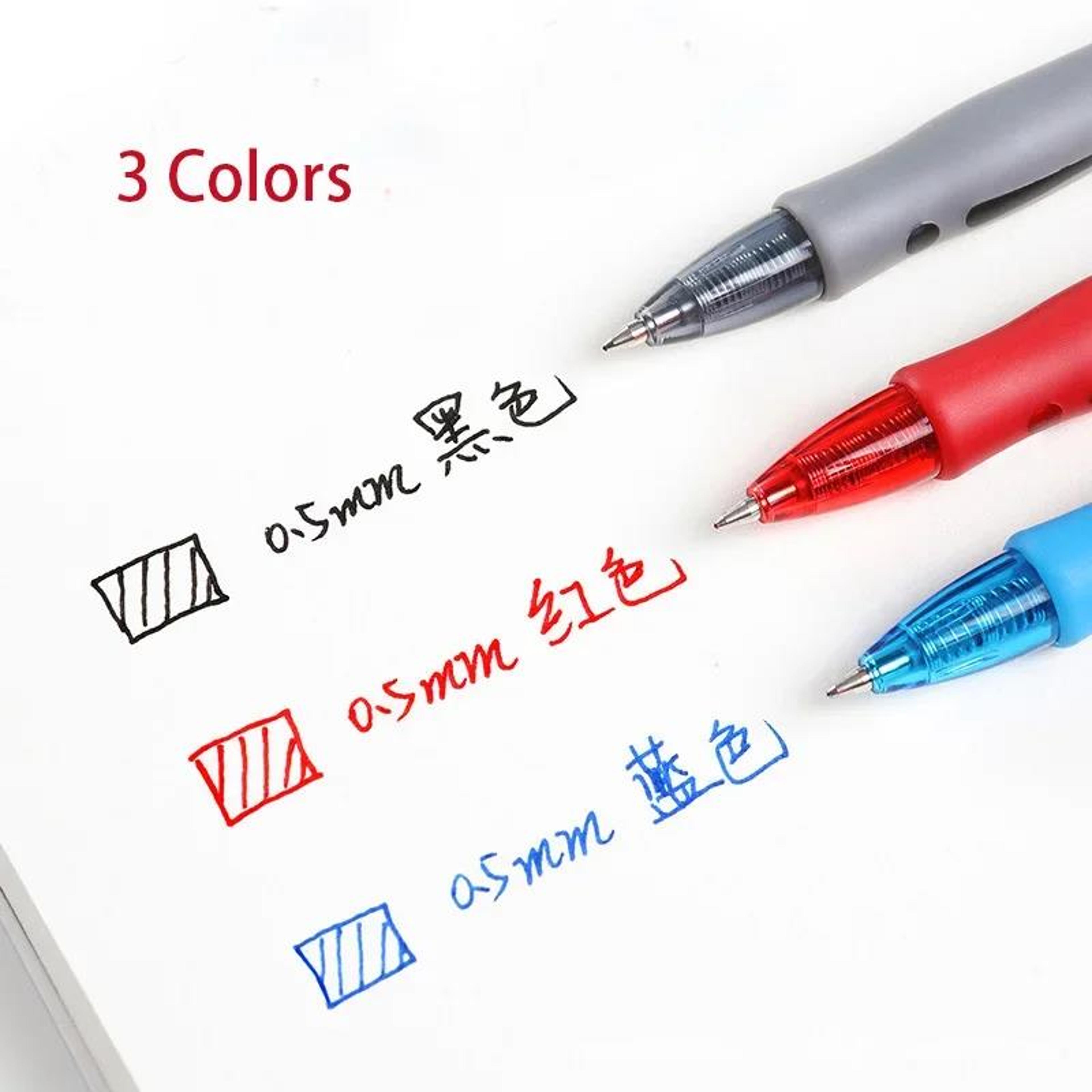Retractable Gel Pens Set BlackBlueRed Liquid Ballpoint Pen School Stationery Office Writing Tool Fo 4