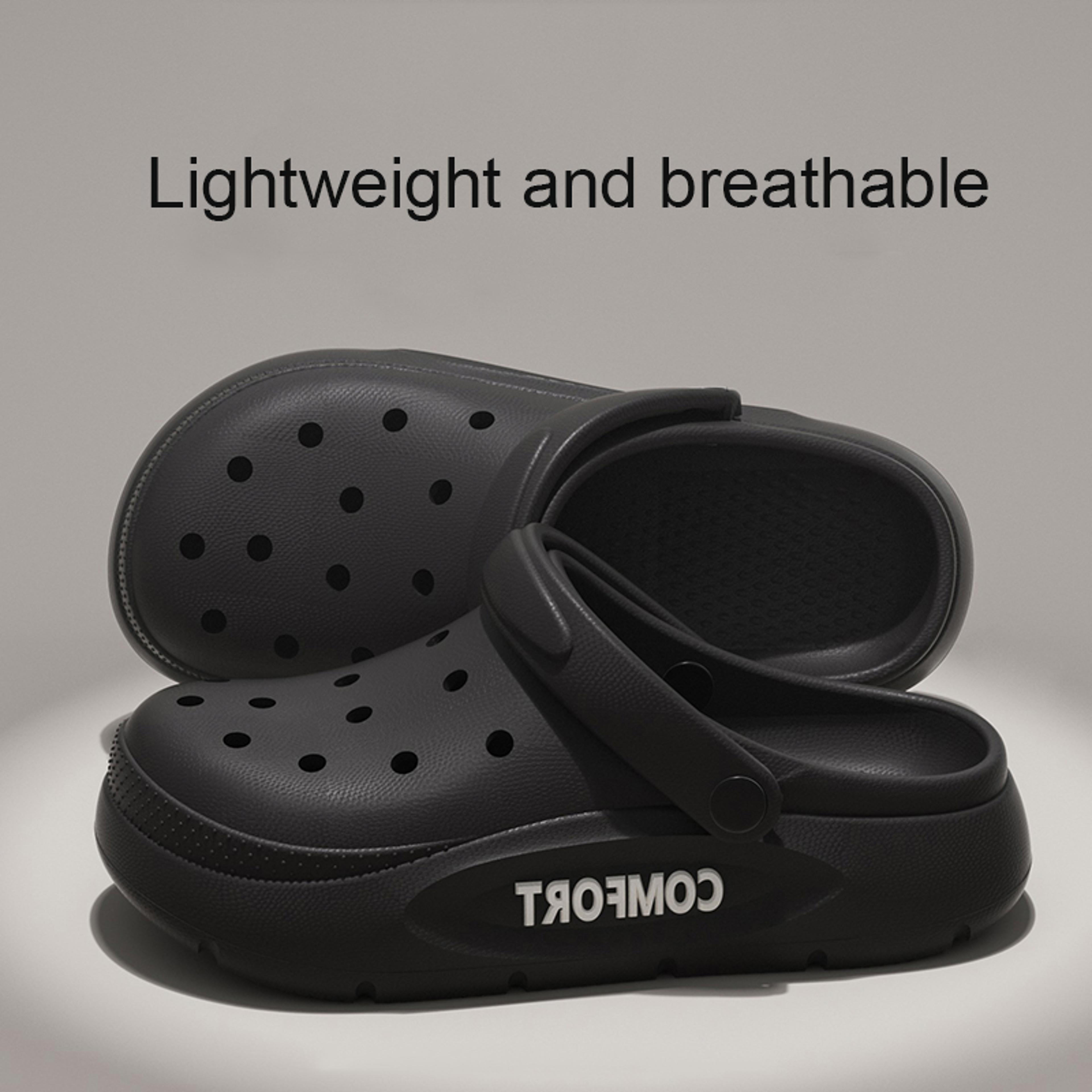Womens Mens Slippers Summer Anti Slip Couple Hollow Covered Toe Indoor Outdoor Thick Bottom Sandals
