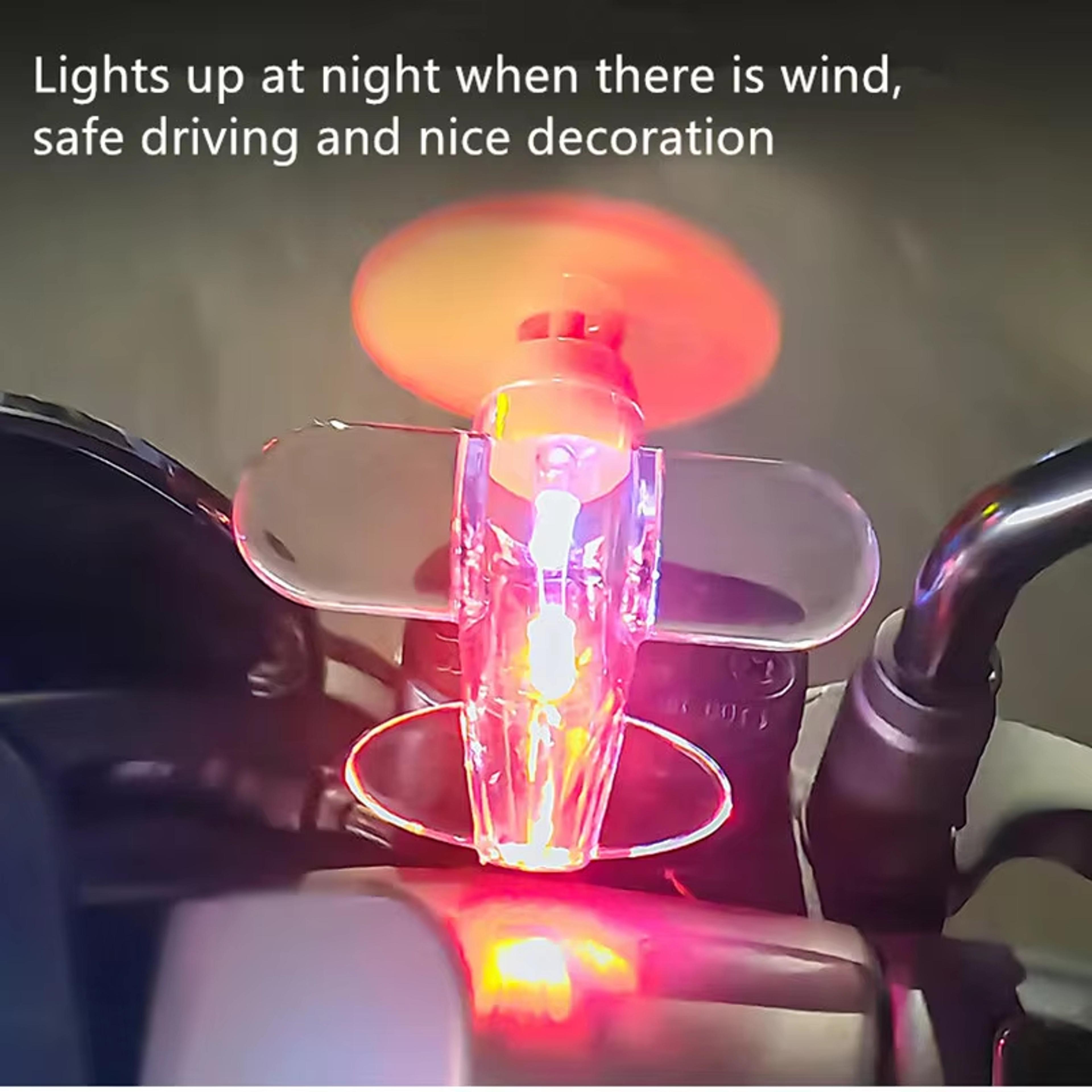 Wind Powered LED Airplane Ornament For Motorcycles Handbar Car Rearview Mirror Rotating LED Lights  3
