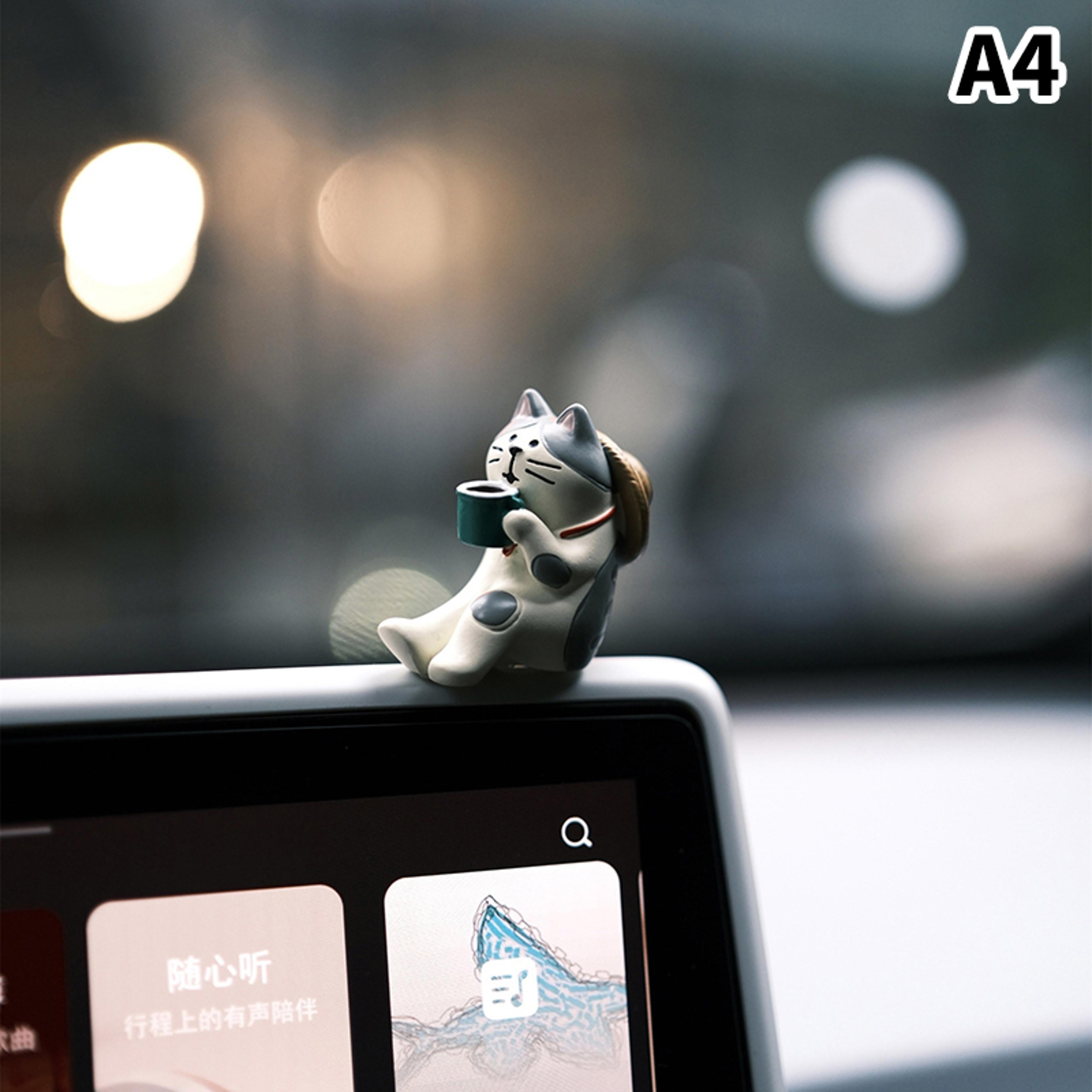 Cute Car Interior Decoration Ornaments Mini Cat Action Figure Auto Dashboard Rearview Mirror Decora 9