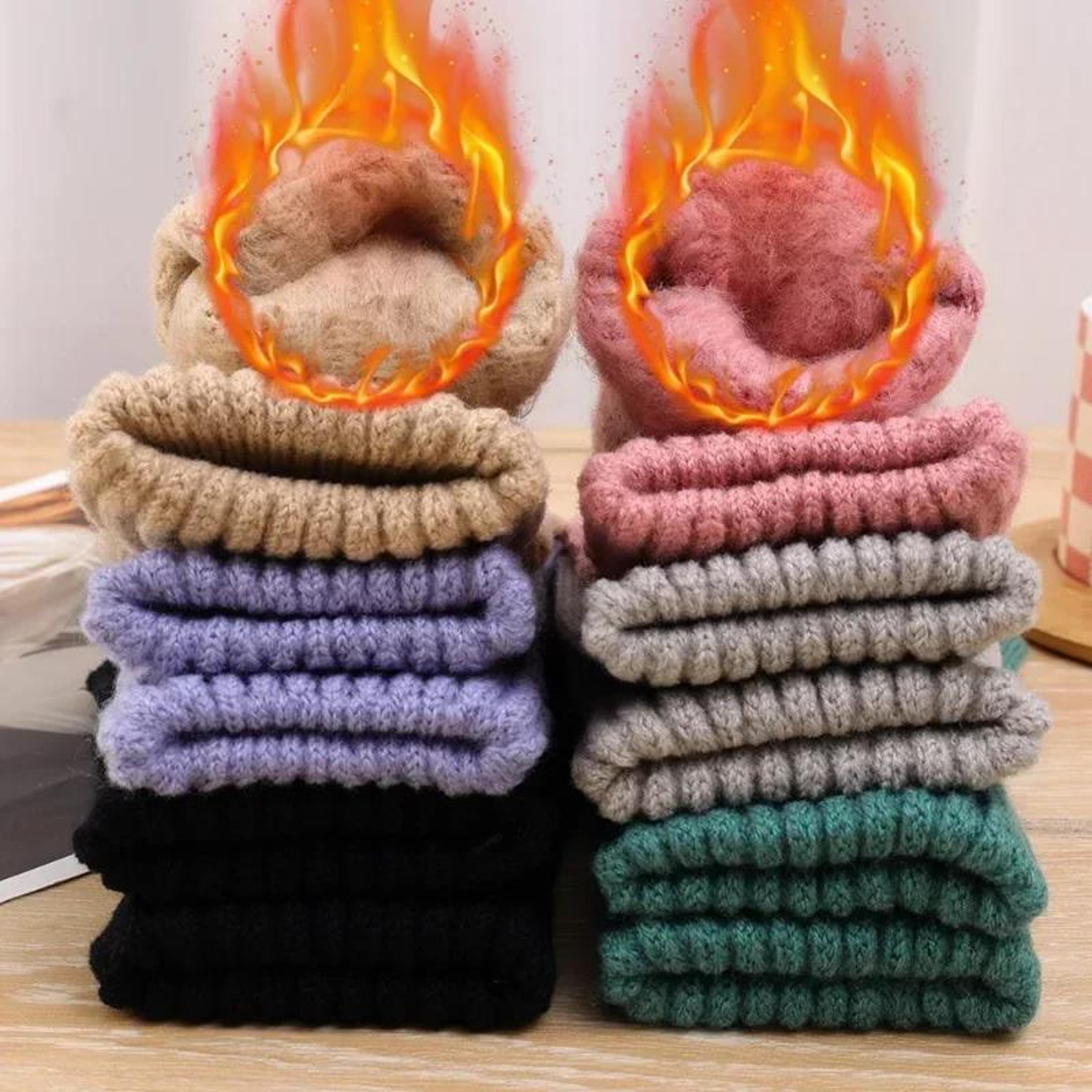 New Mens Warm Full Finger Gloves Winter Touchscreen Gloves Plus Fleece Gloves Wool Knitted Cycling