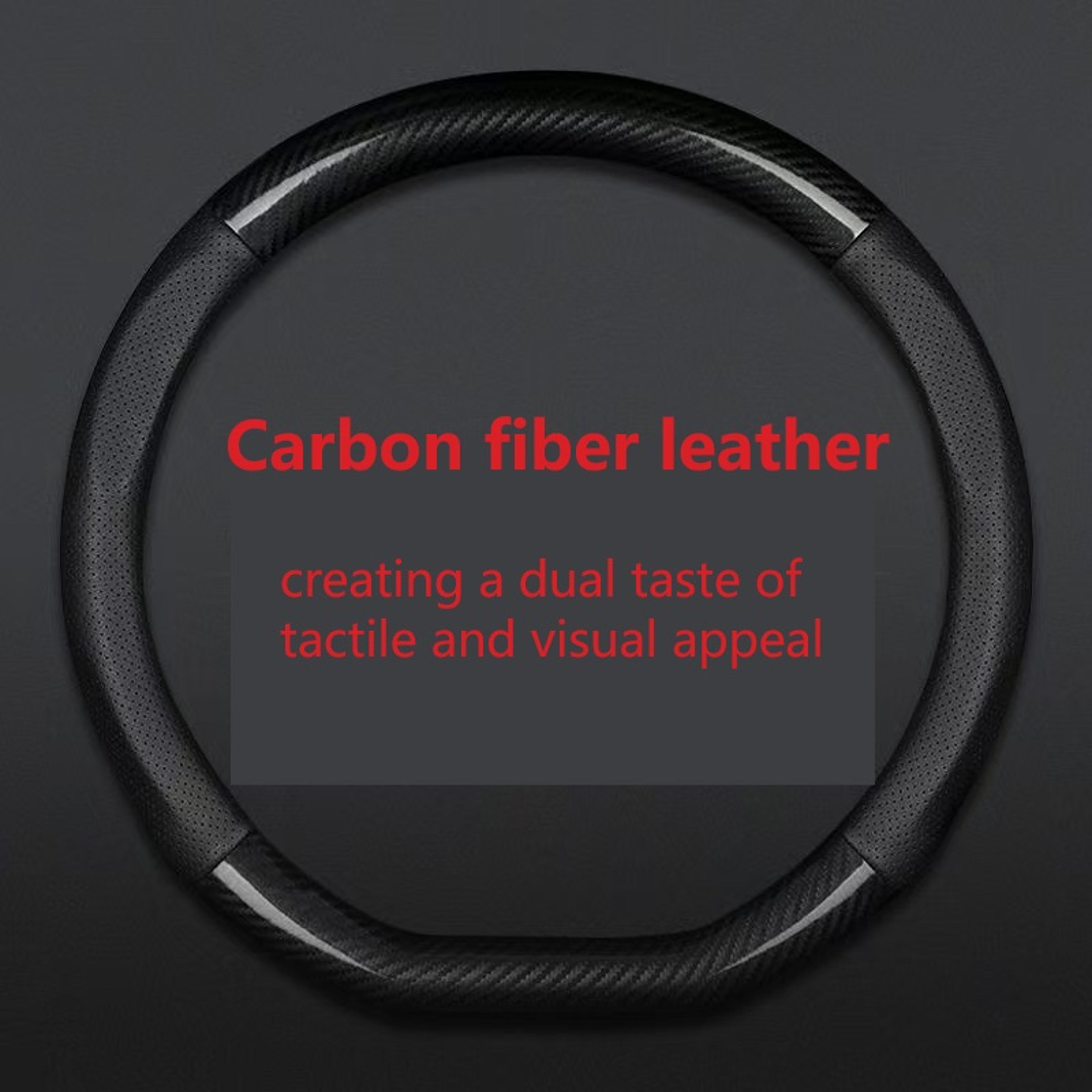 Car Steering Wheel Cover Breathable Carbon Fiber Sports Model Universal All Season AntiSlip WearRes 1