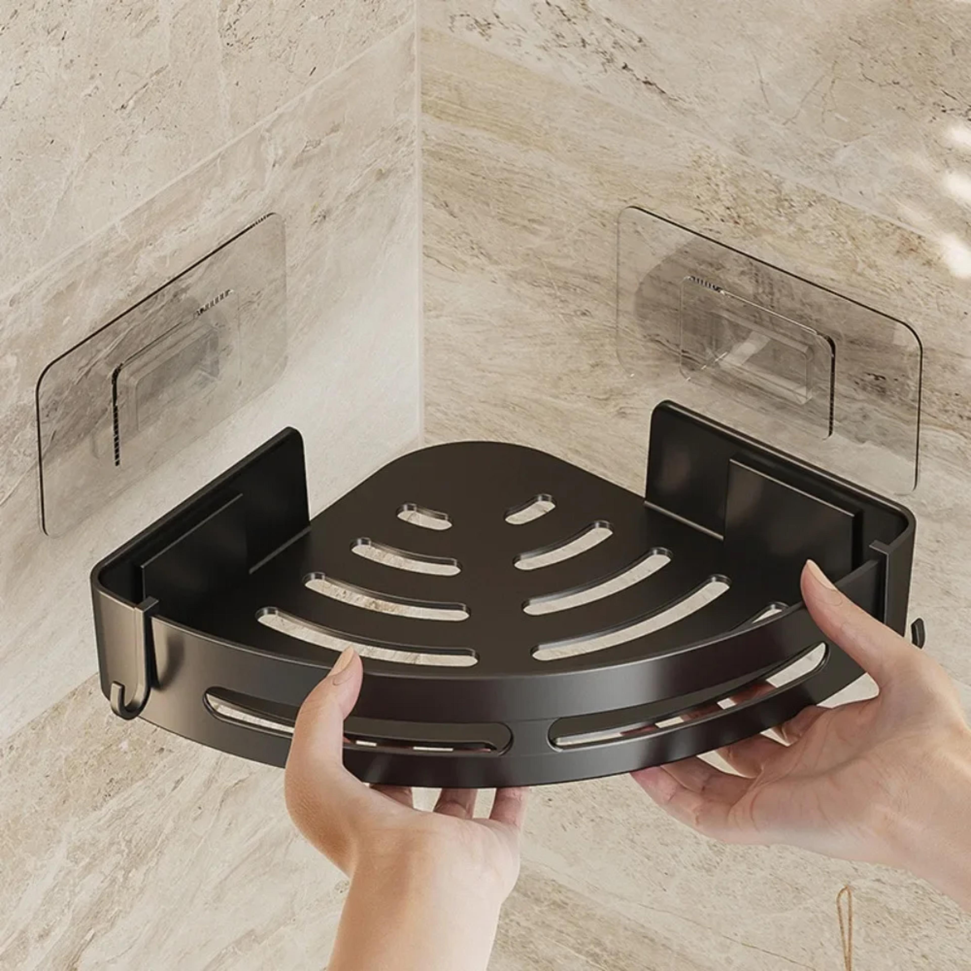 Adhensive Bathroom Shampoo Holder No Drill Shower Caddy Shelves Corner Towel Holder Storage Shelves 1