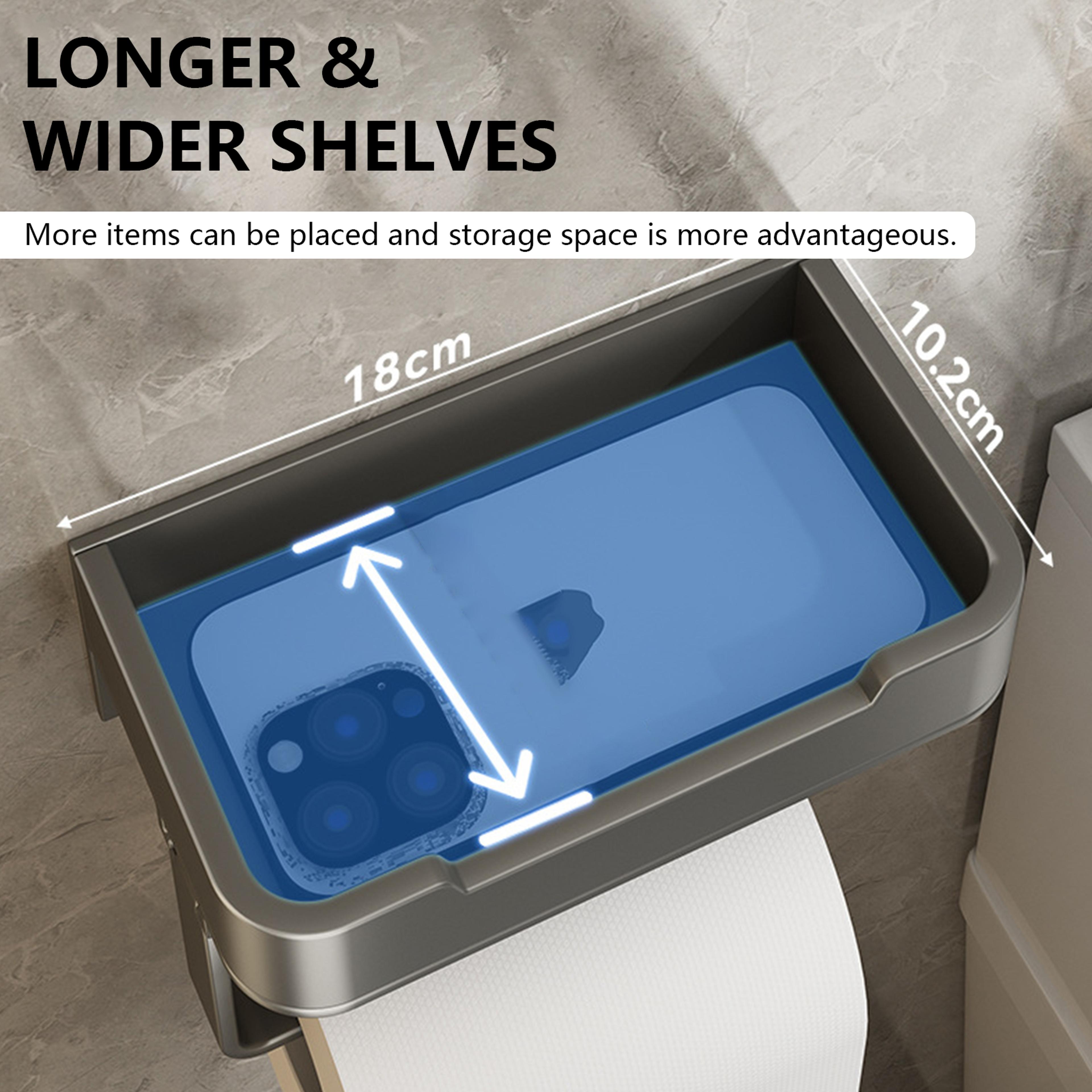 Toilet Paper Holder Space Aluminum Wall Mounted Black Toilet Paper Roll Holder Bathroom Accessories
