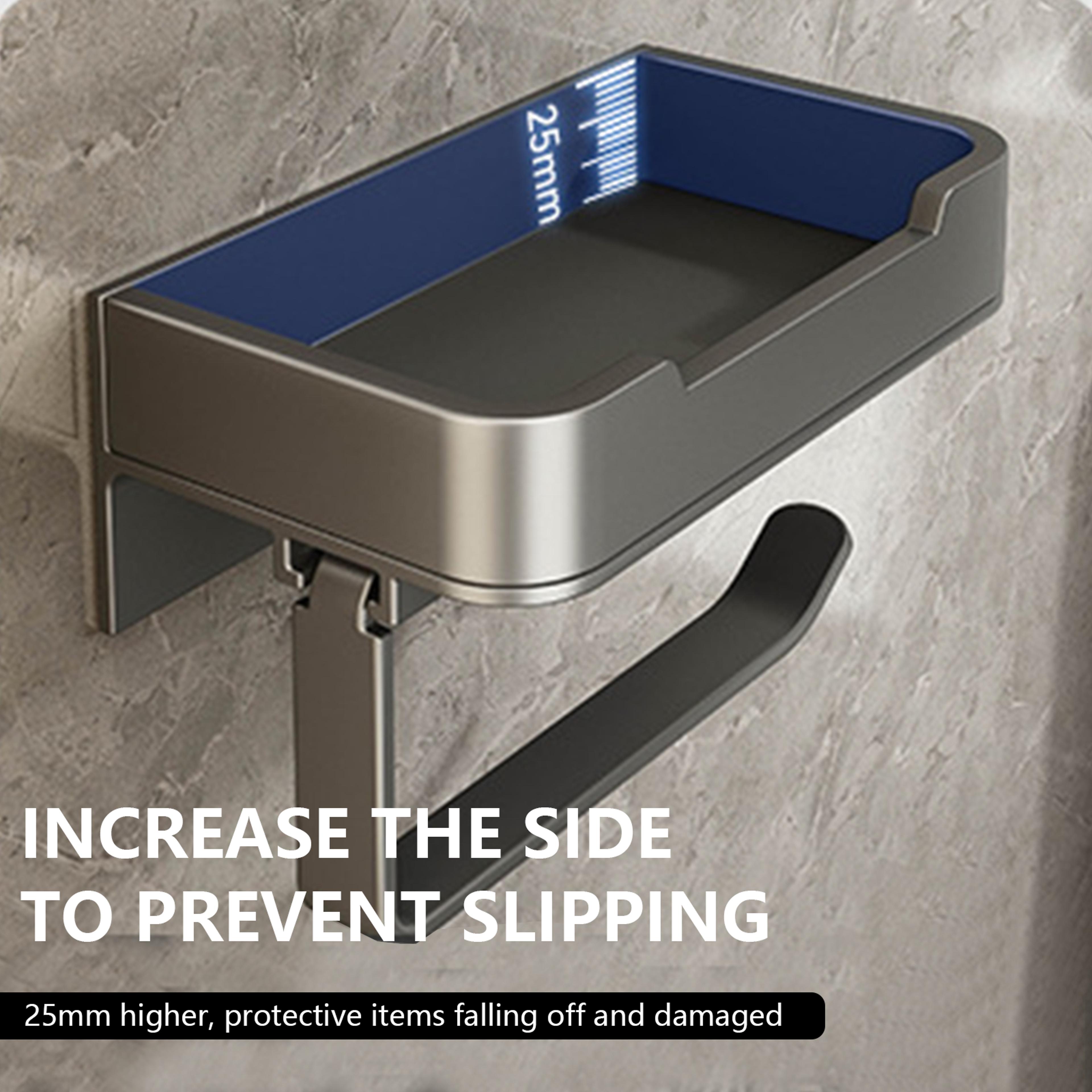 Toilet Paper Holder Space Aluminum Wall Mounted Black Toilet Paper Roll Holder Bathroom Accessories