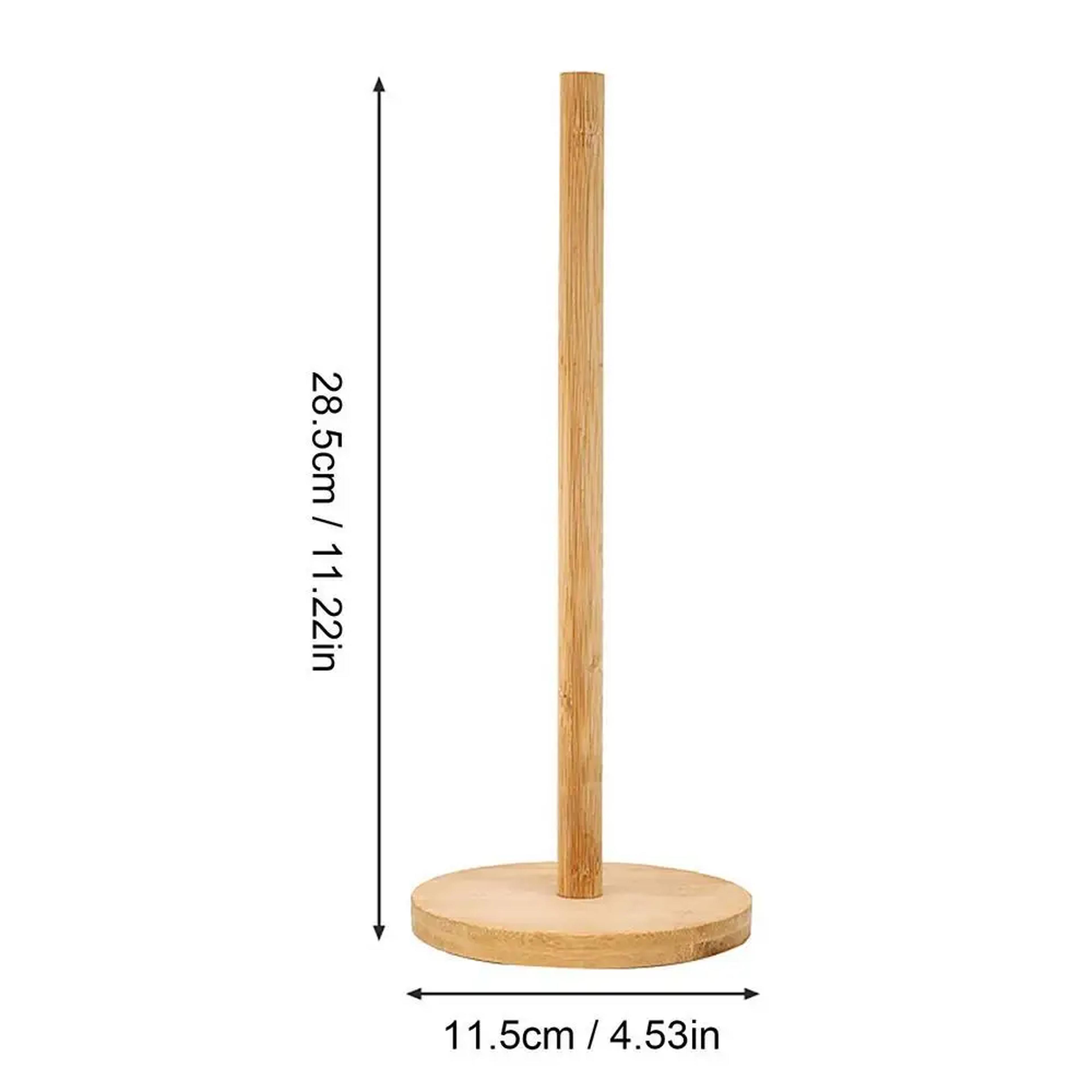 Wood Paper Towel Holder Durable AntiSkid Tissue Vertical Stand Rack Hook For Kitchens Bathrooms Liv 5