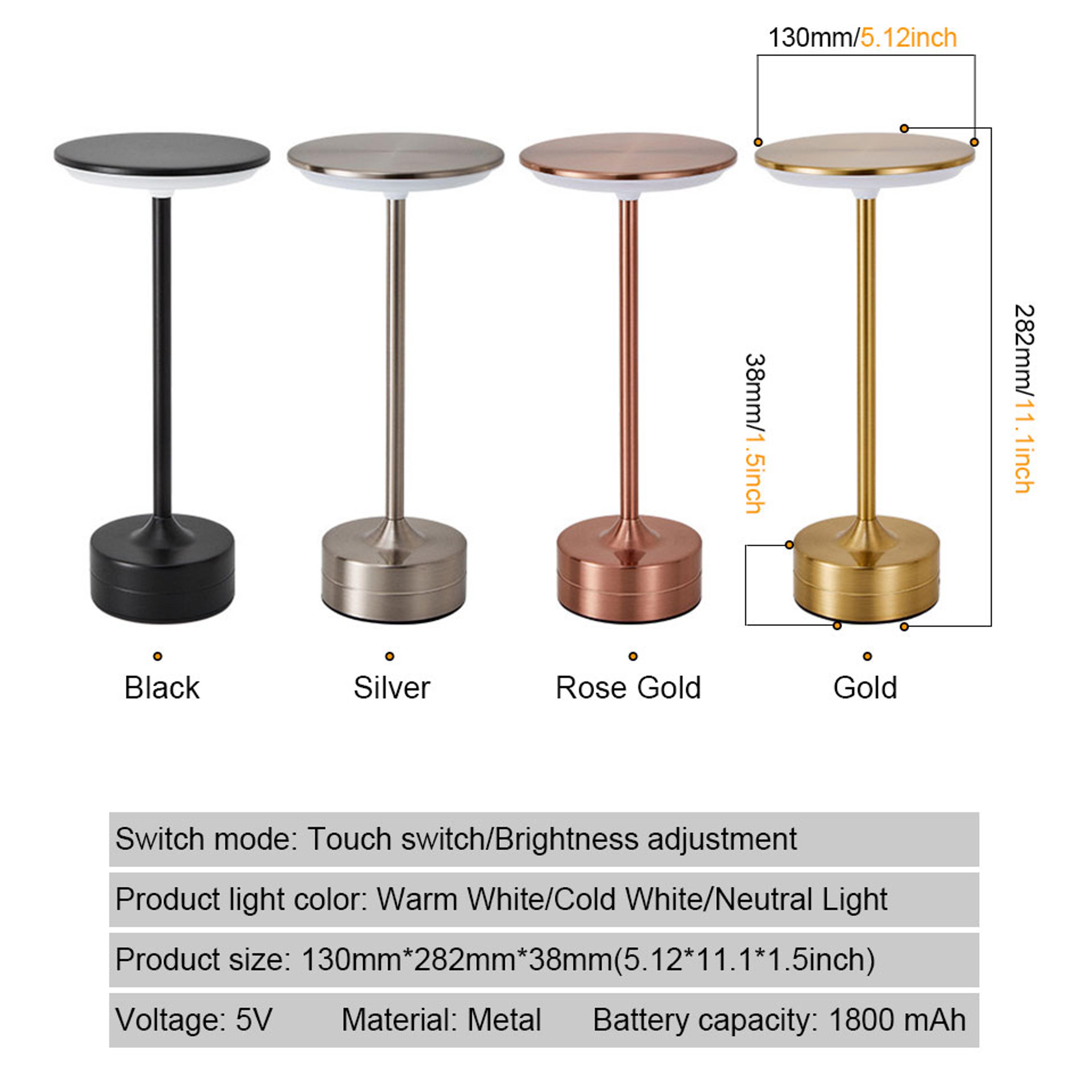 LED Table Lamp Touch Sensor Night Light USB Rechargeable Wireless Reading Lamp For Bedroom Restaura 2