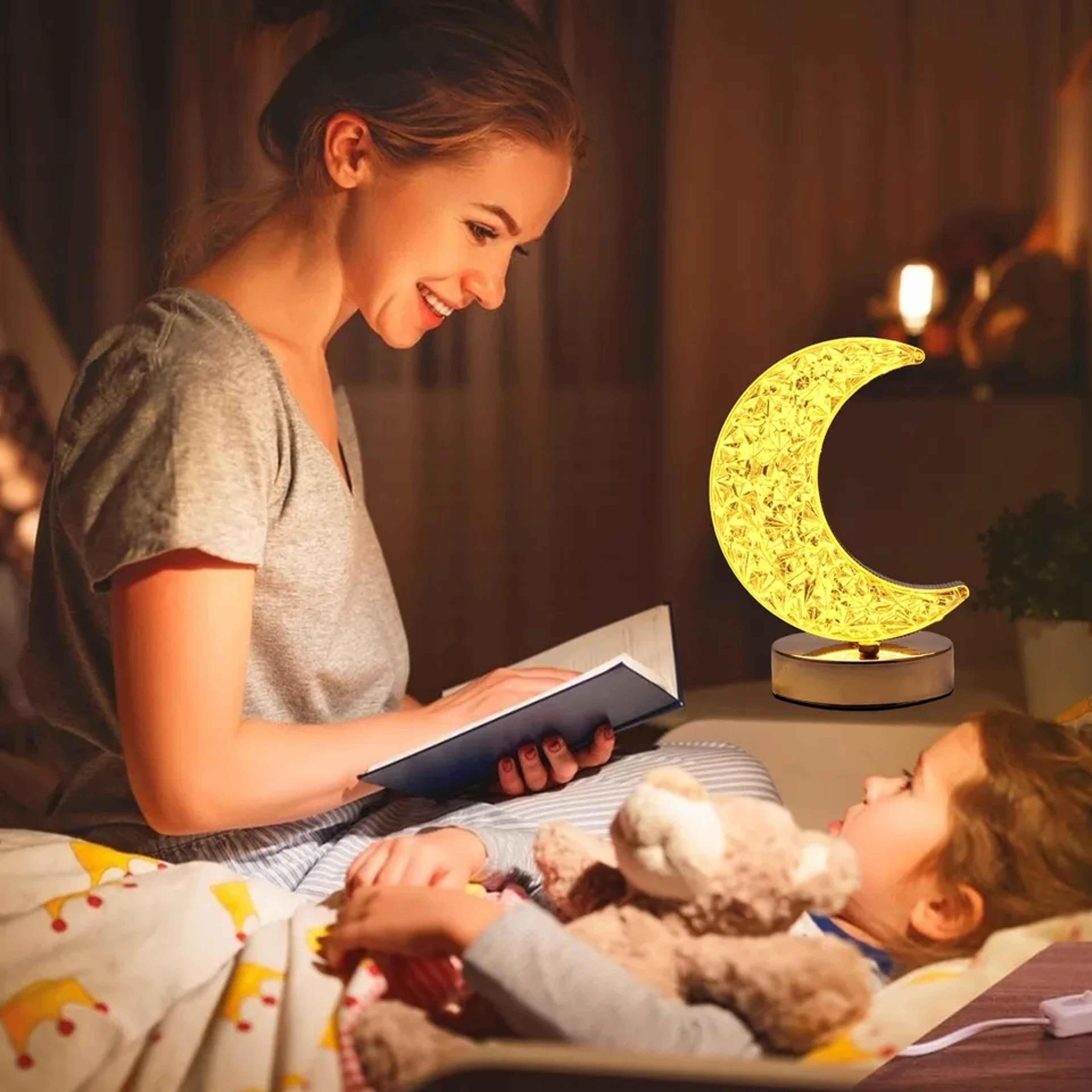 Bedroom Crystal Touch Dimming Night Light Girls Room Home Decor USB Bedside LED Ambient Table Moon  4